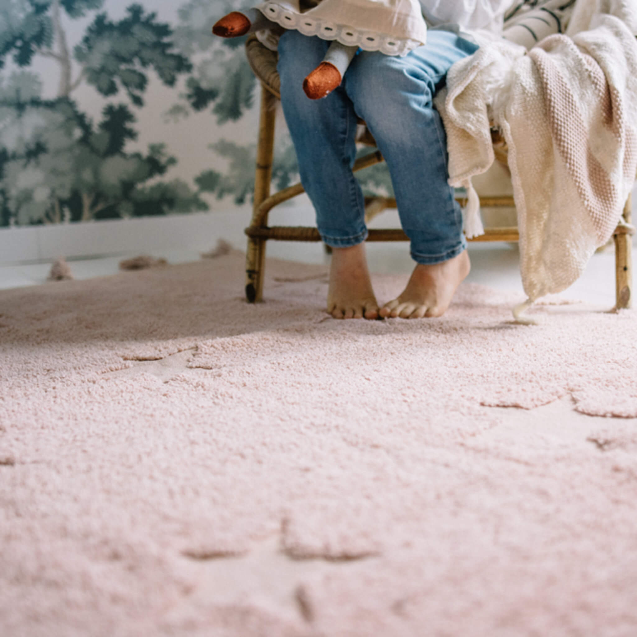 Hippy Stars Washable Rug - Vintage Nude