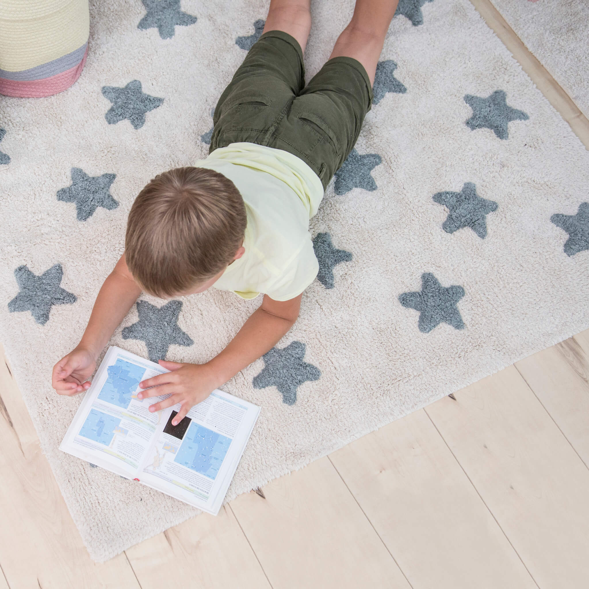 Stars Washable Rug - Vintage Blue