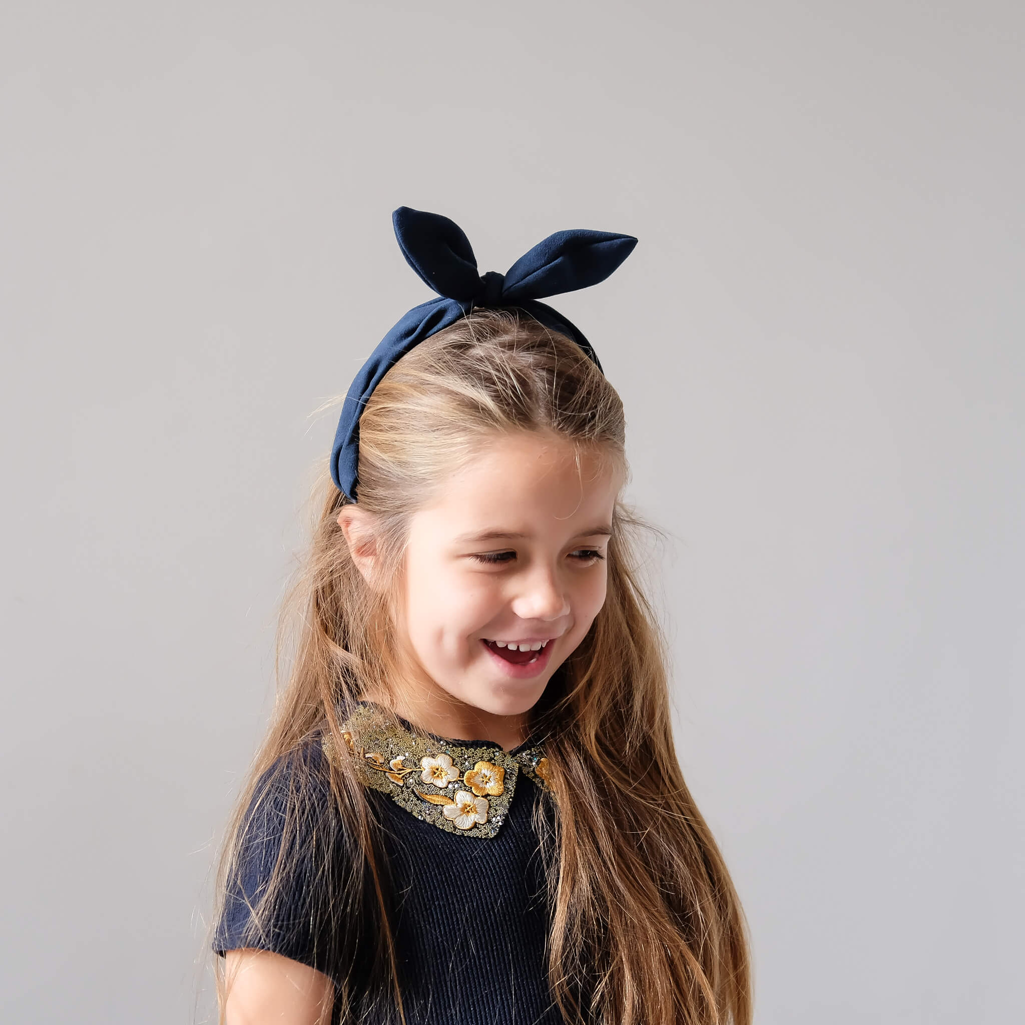 Navy Bow Hairband