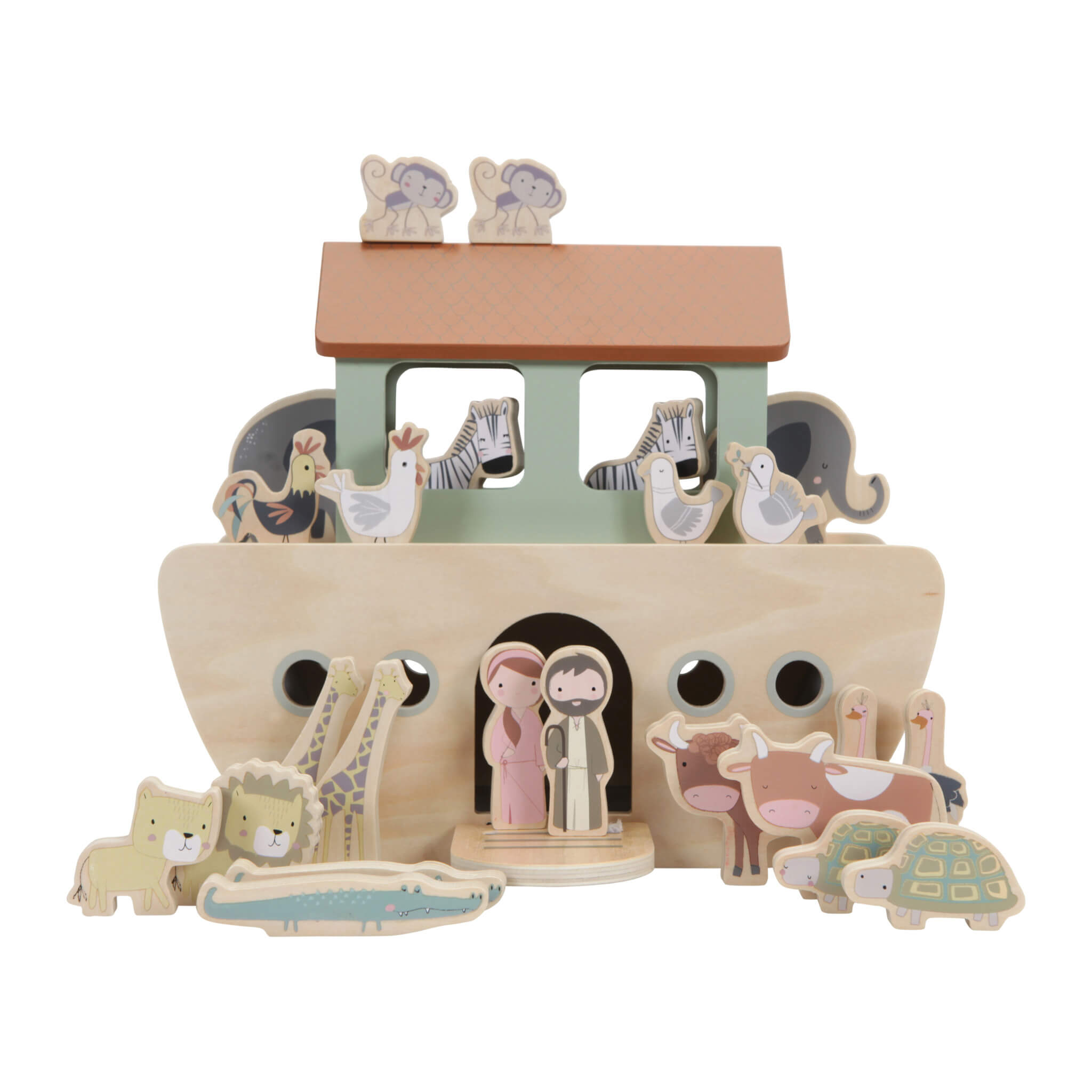 Wooden Noahs Ark Playset Toy