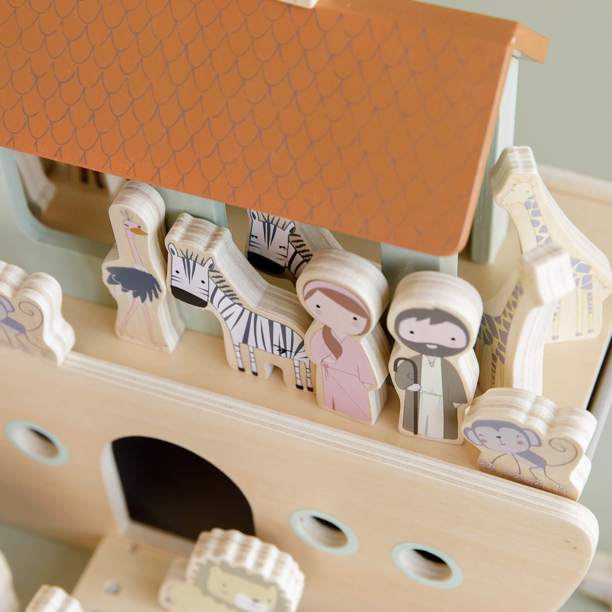 Wooden Noahs Ark Playset Toy