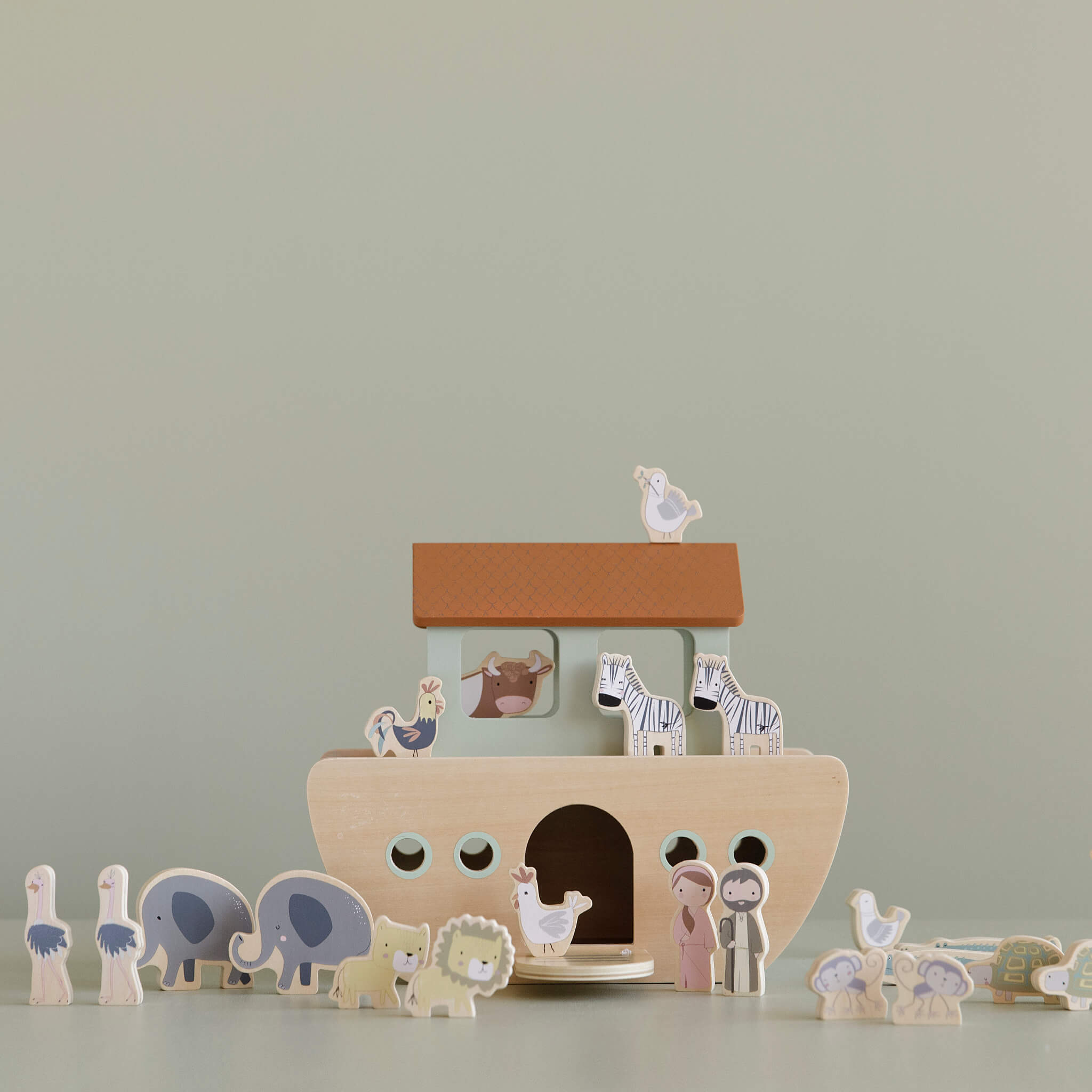 Wooden Noahs Ark Playset Toy