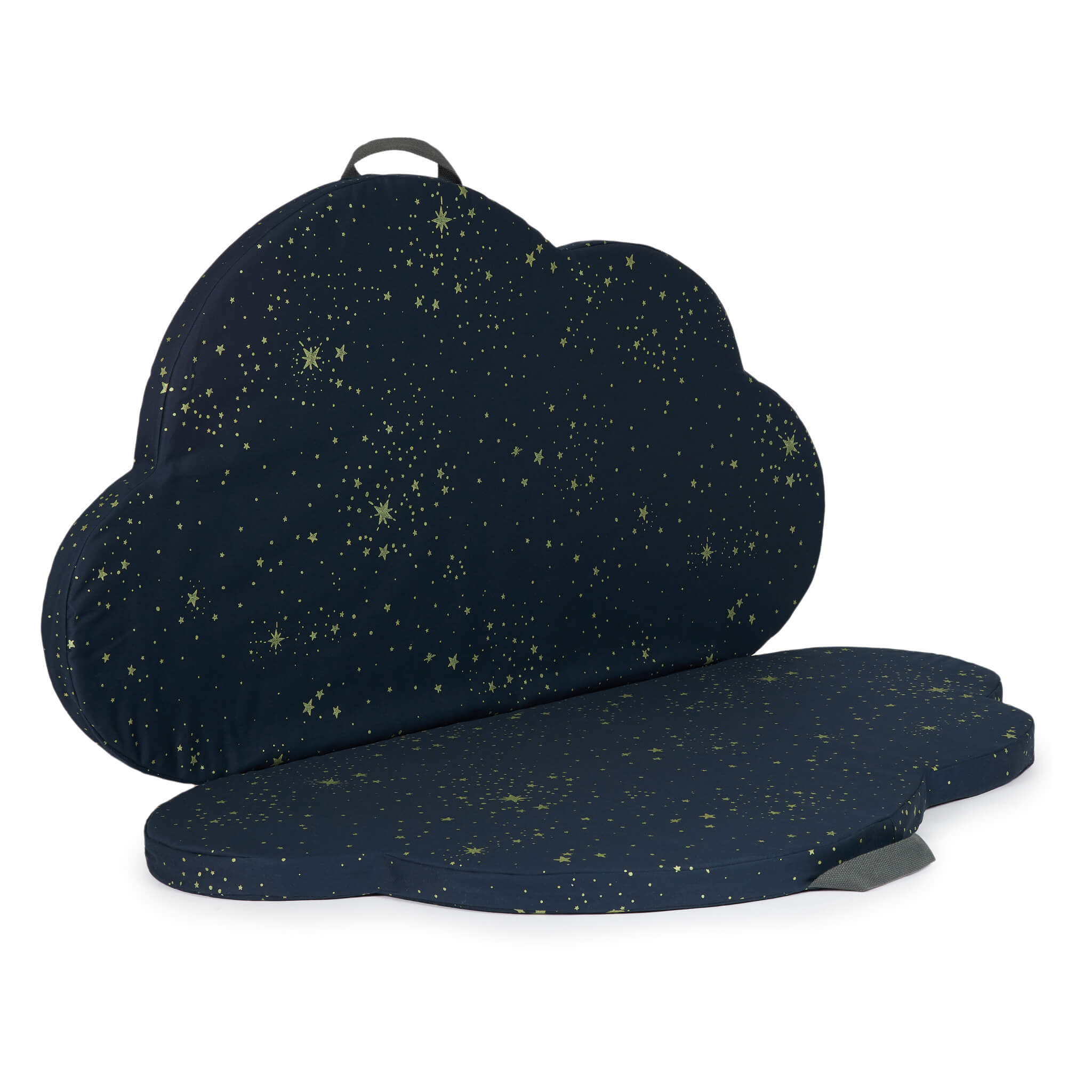 Nobodinoz Cloud Foldable Eco Floor Mat - Gold Stella/ Night Blue