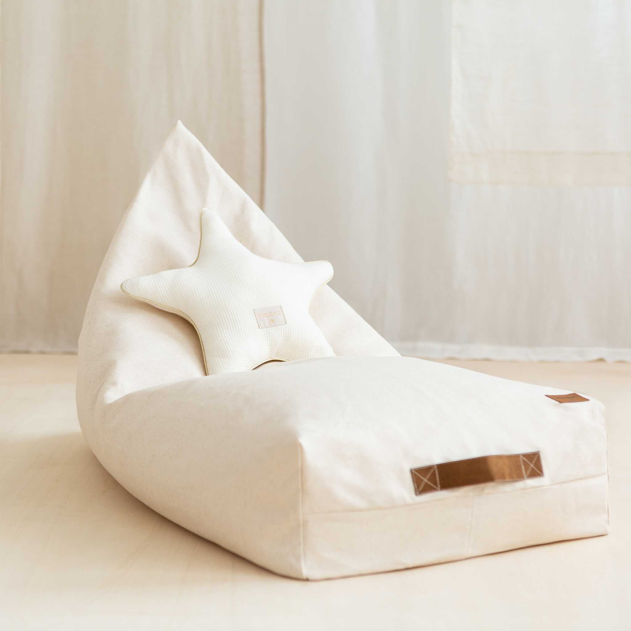 Nobodinoz Oasis Pouffe Beanbag in Natural,