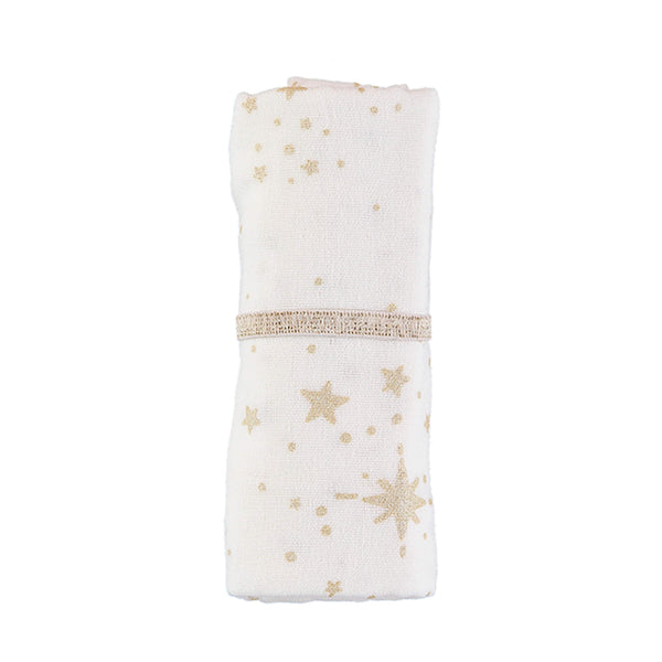 Organic Butterfly Swaddle - Gold Stella/ White