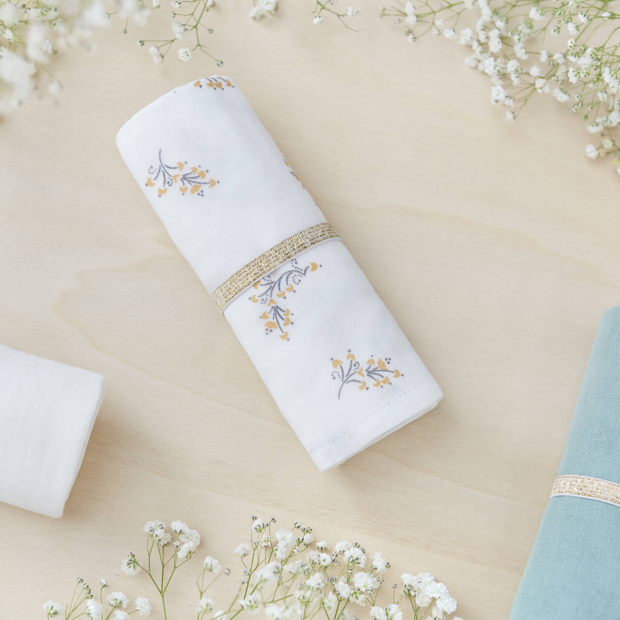 Nobodinoz Baby Love Muslin in Flore Print with Flowers