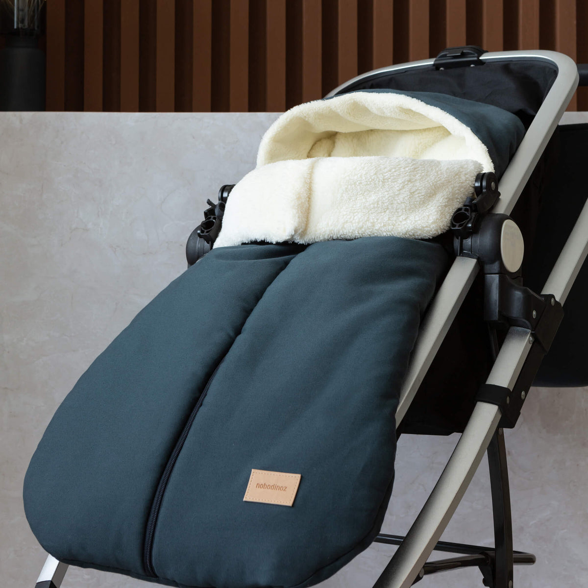 Nobodinoz Baby On the Go Waterproof Footmuff Carbon Blue