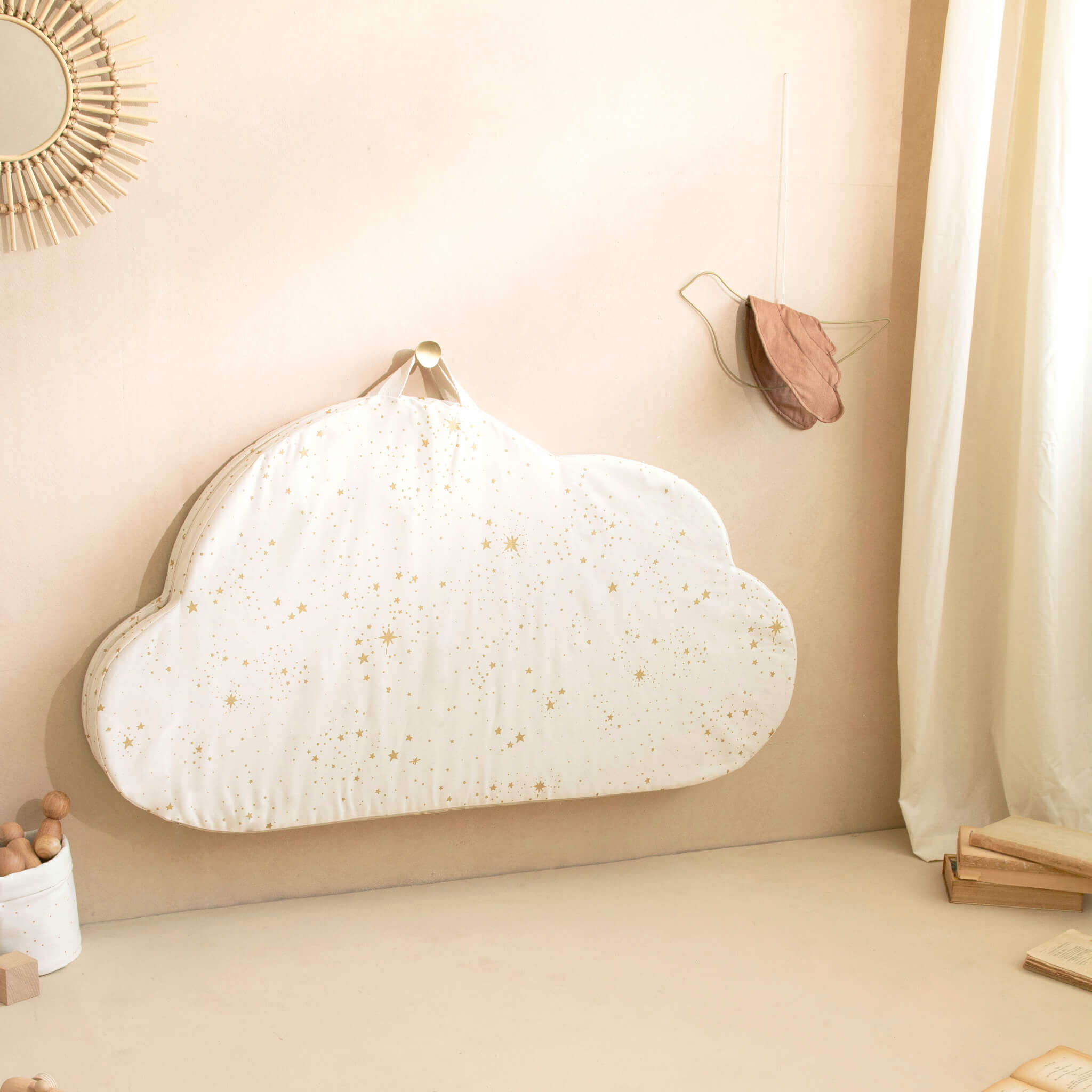 Nobodinoz Cloud Foldable Eco Floor Mat - Gold Stella/ Natura