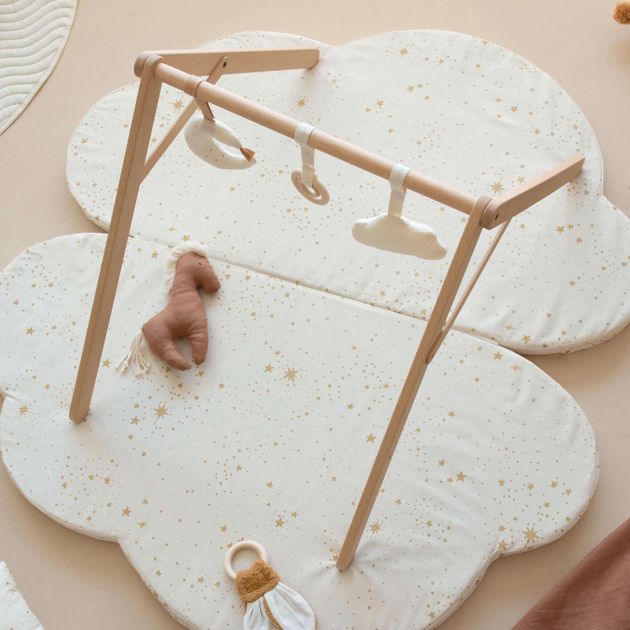 Nobodinoz Cloud Foldable Eco Floor Mat - Gold Stella/ Natura