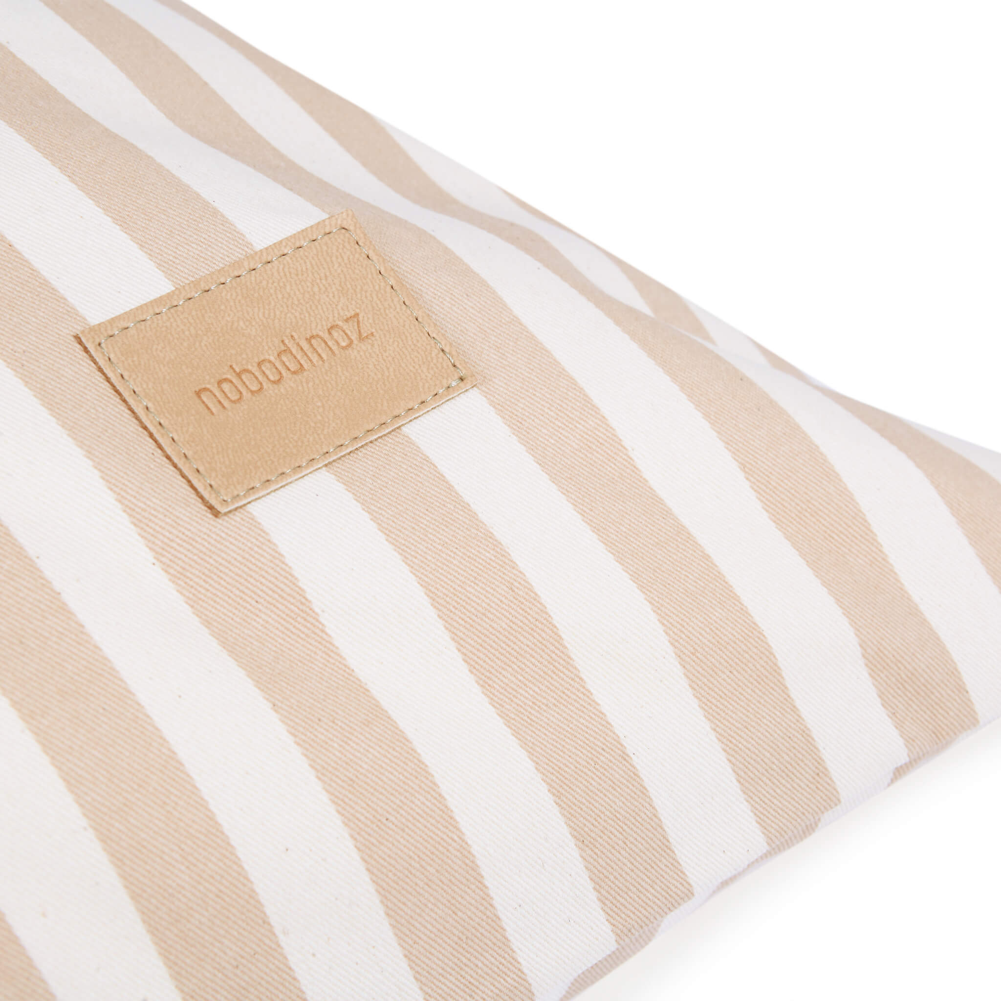 Nobodinoz Essaouira Bean Bag in Taupe Stripes Details