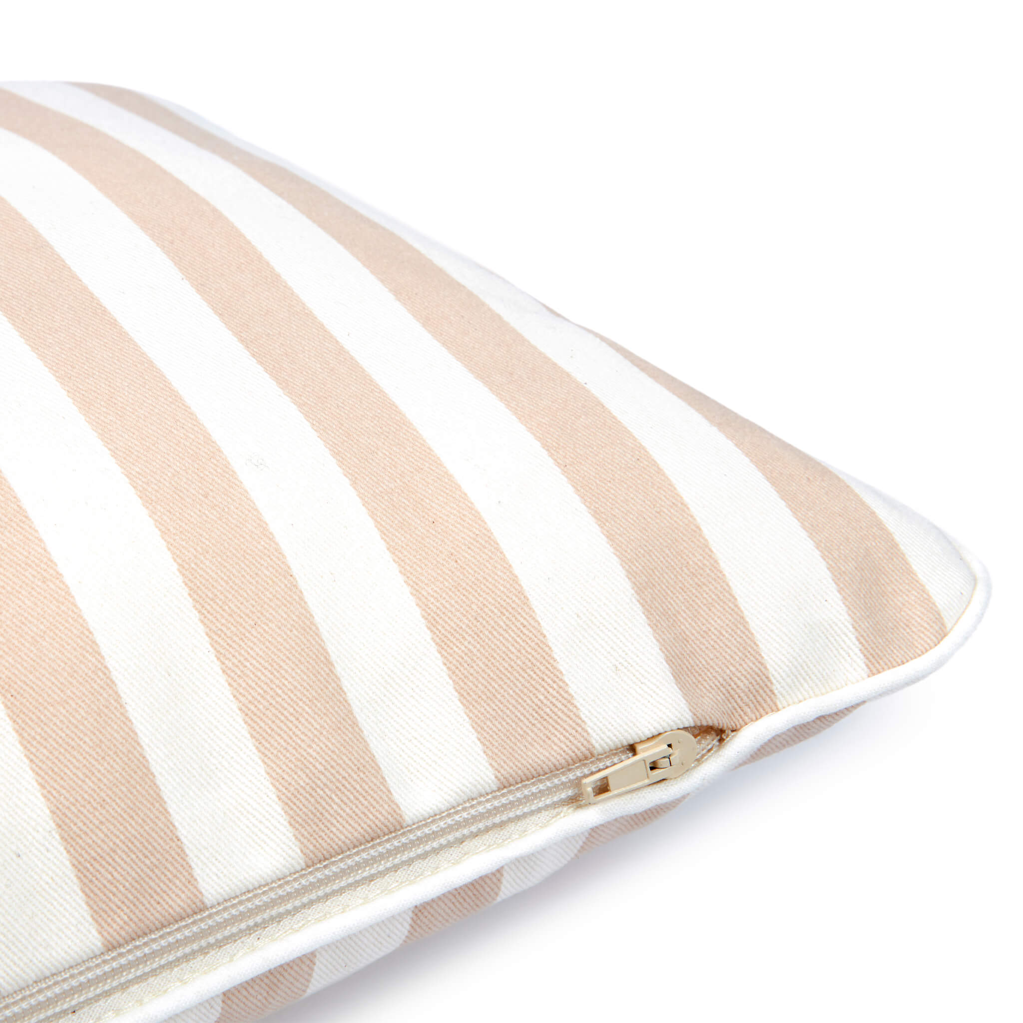 Nobodinoz Jazz Cushion in Taupe Stripe Details
