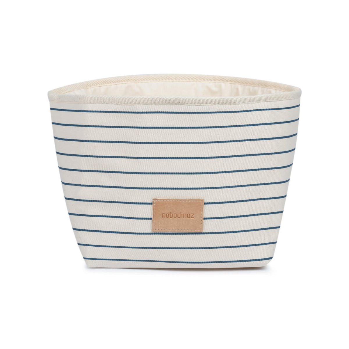 Nobodinoz Little Django Toy Basket in Blue Stripes