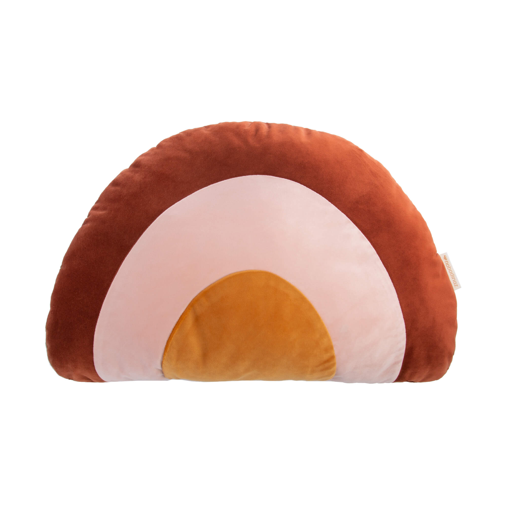 Nobodinoz Velvet Rainbow Cushion in Wild Brown