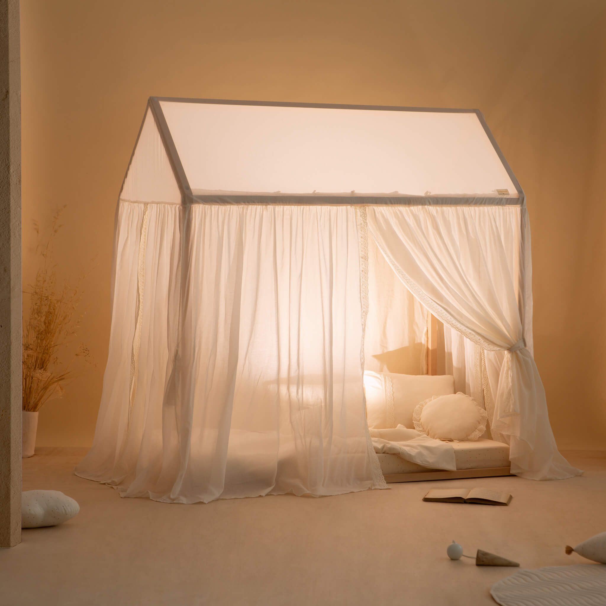 Nobodinoz Vera Eyelet Lace Children's Bed Home in Room