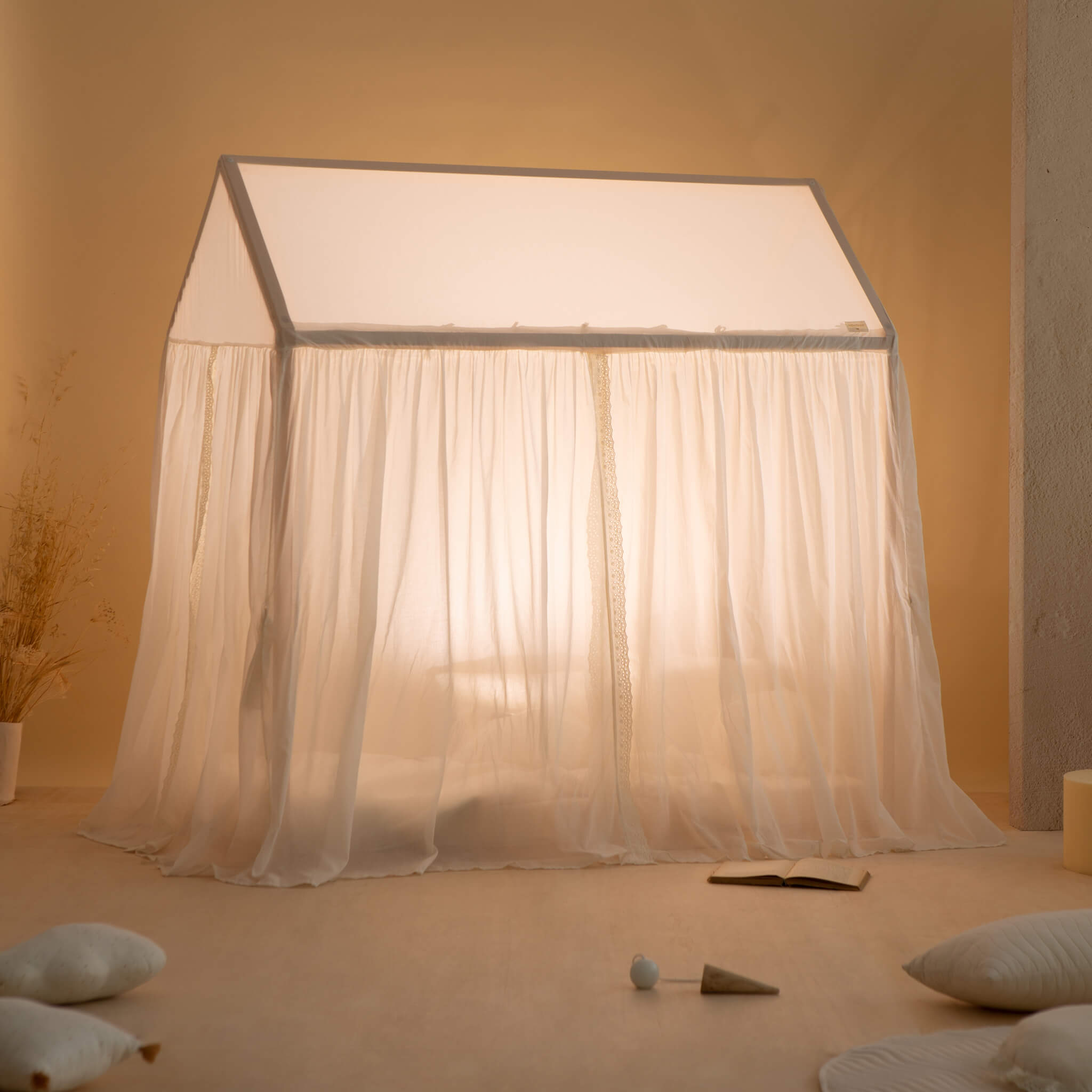 Nobodinoz Vera Eyelet Lace Children's Bed Home in Room