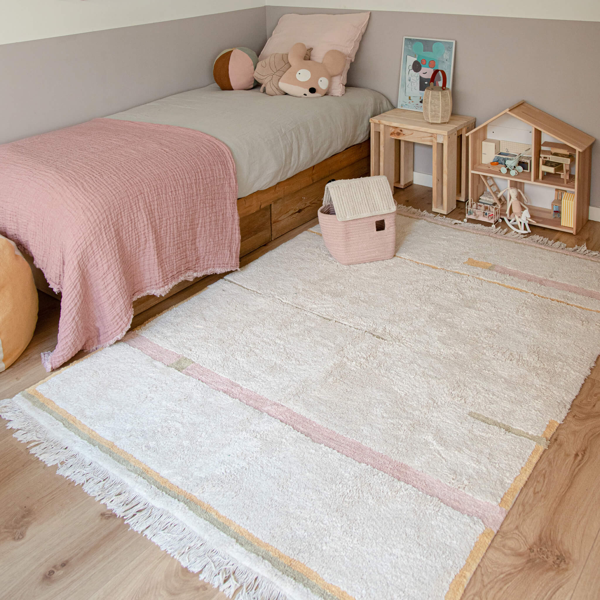 Lorena Canals Kids Washable Rug in Lanes Nude