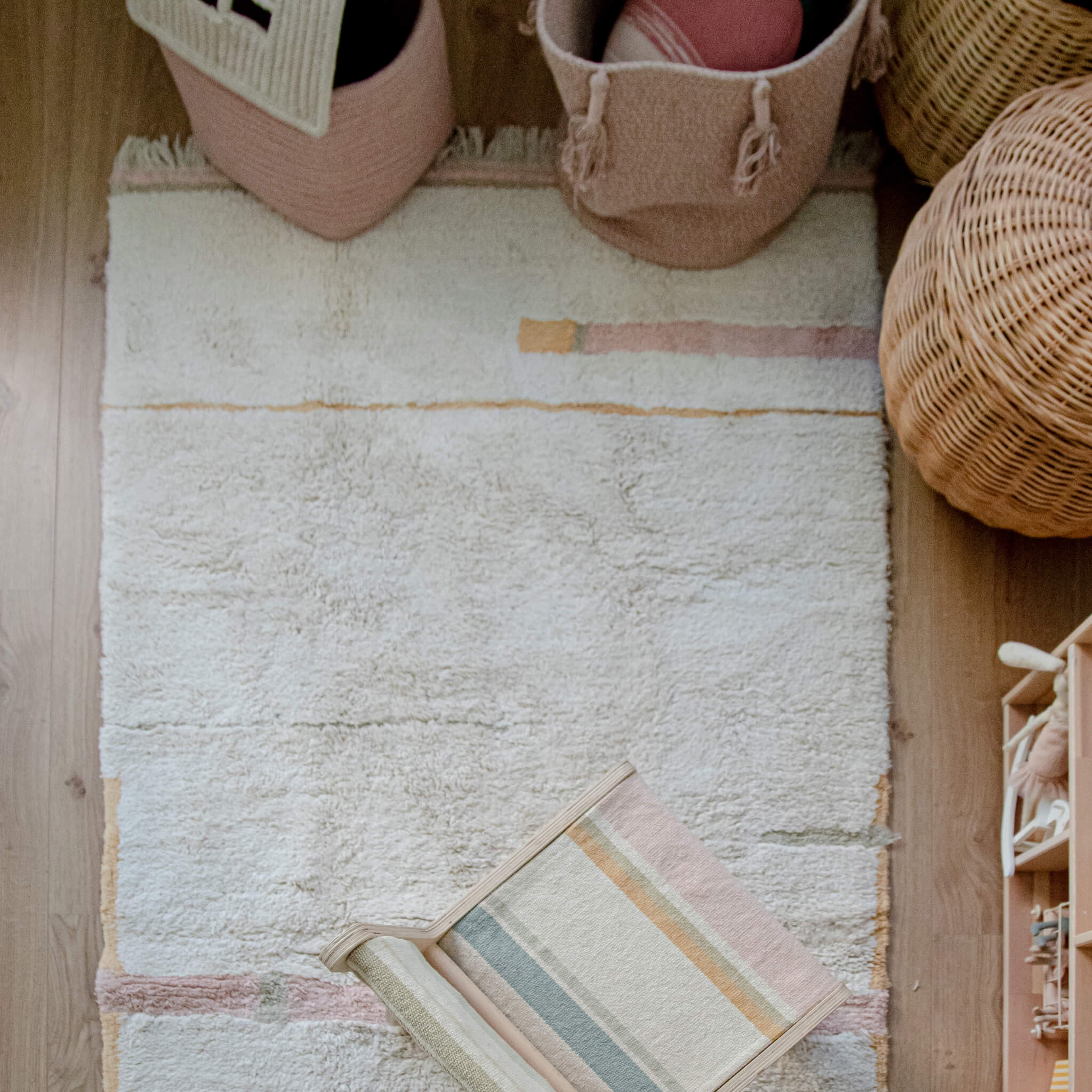 Lorena Canals Kids Washable Rug in Lanes Nude