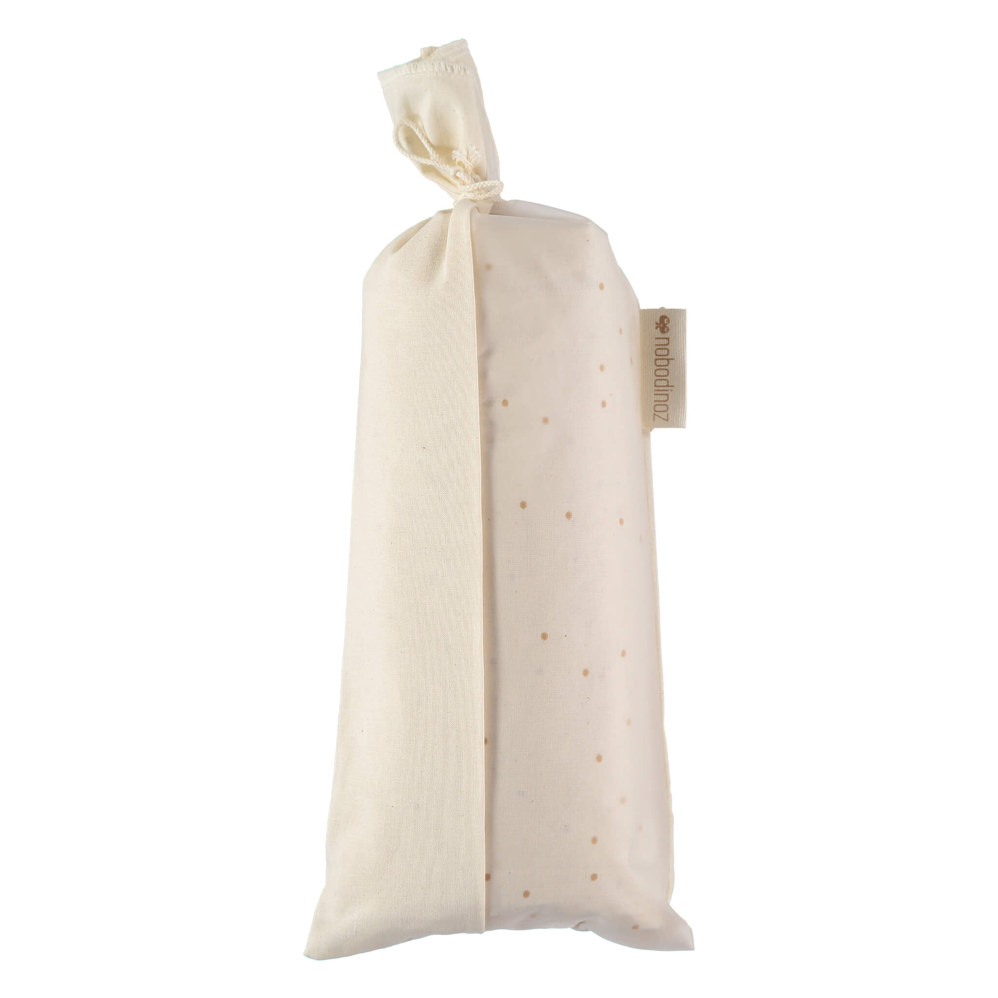 Nobodinoz Tibet Cot Sheet in Honey Sweet Dots in Packaging