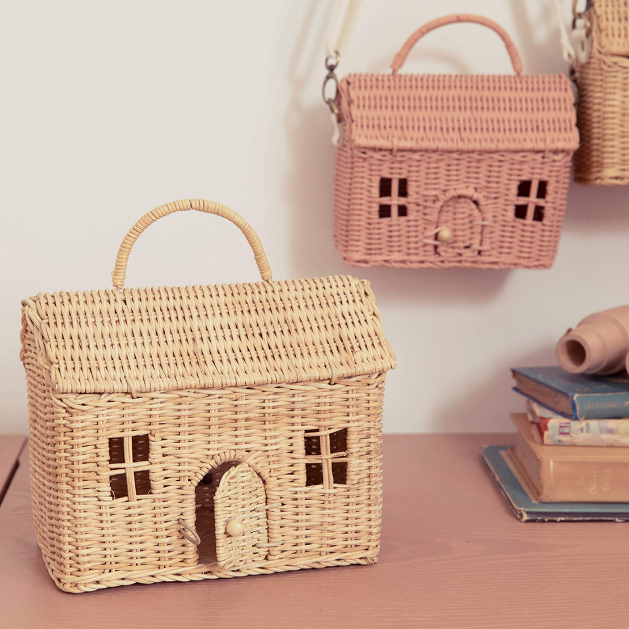 Olli Ella Casa House Clutch in Rose Pink