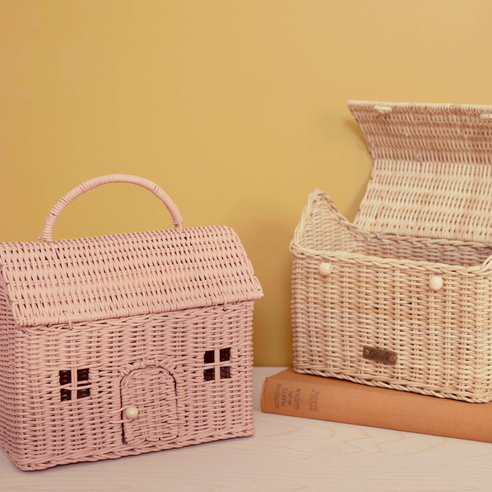 Olli Ella Casa House Clutch in Rose Pink Open