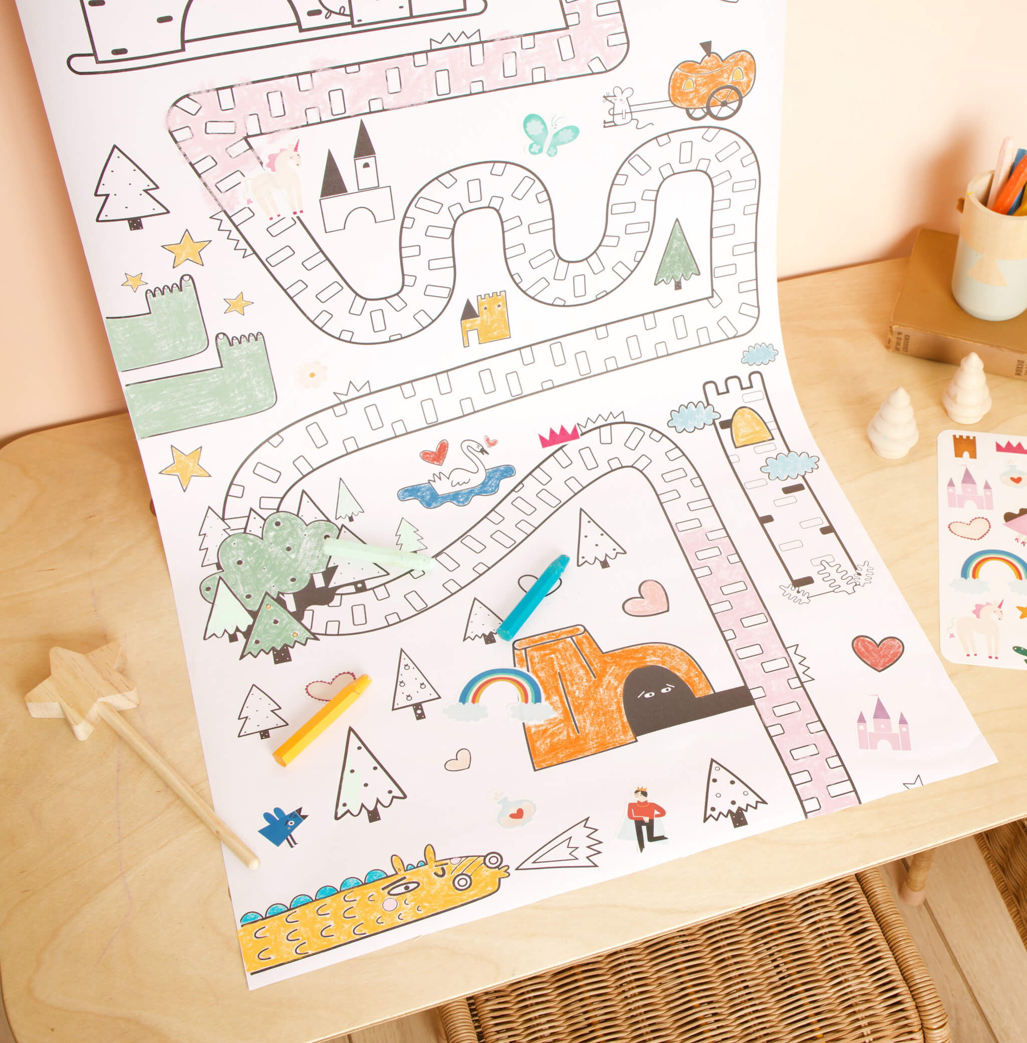 Olli Ella Playpa Paper Activity Roll in Fairy Tale Design