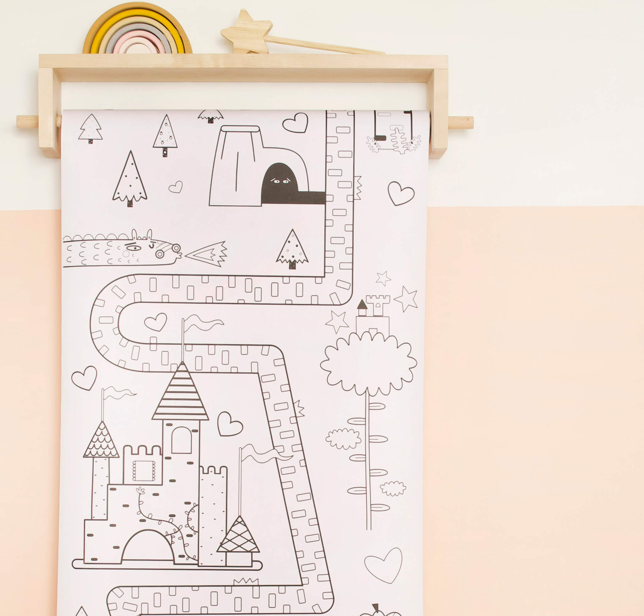 Olli Ella Playpa Paper Activity Roll in Fairy Tale Design