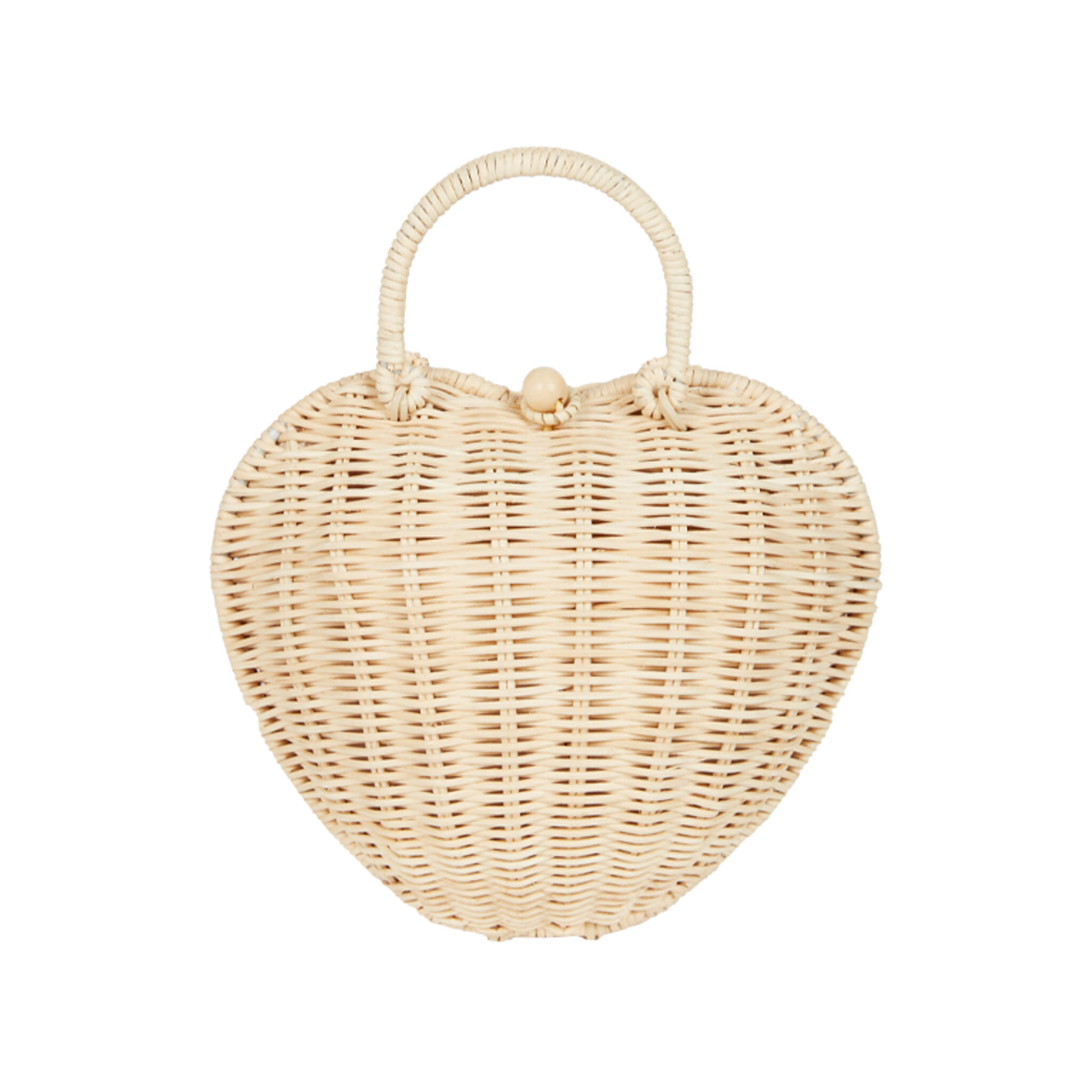 Olli Ella Rattan Luvya Heart Handbag in Straw 