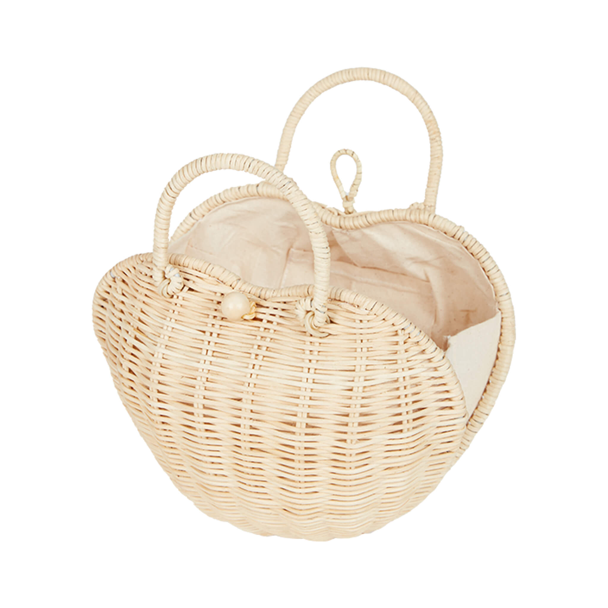 Olli Ella Rattan Luvya Heart Handbag in Straw 