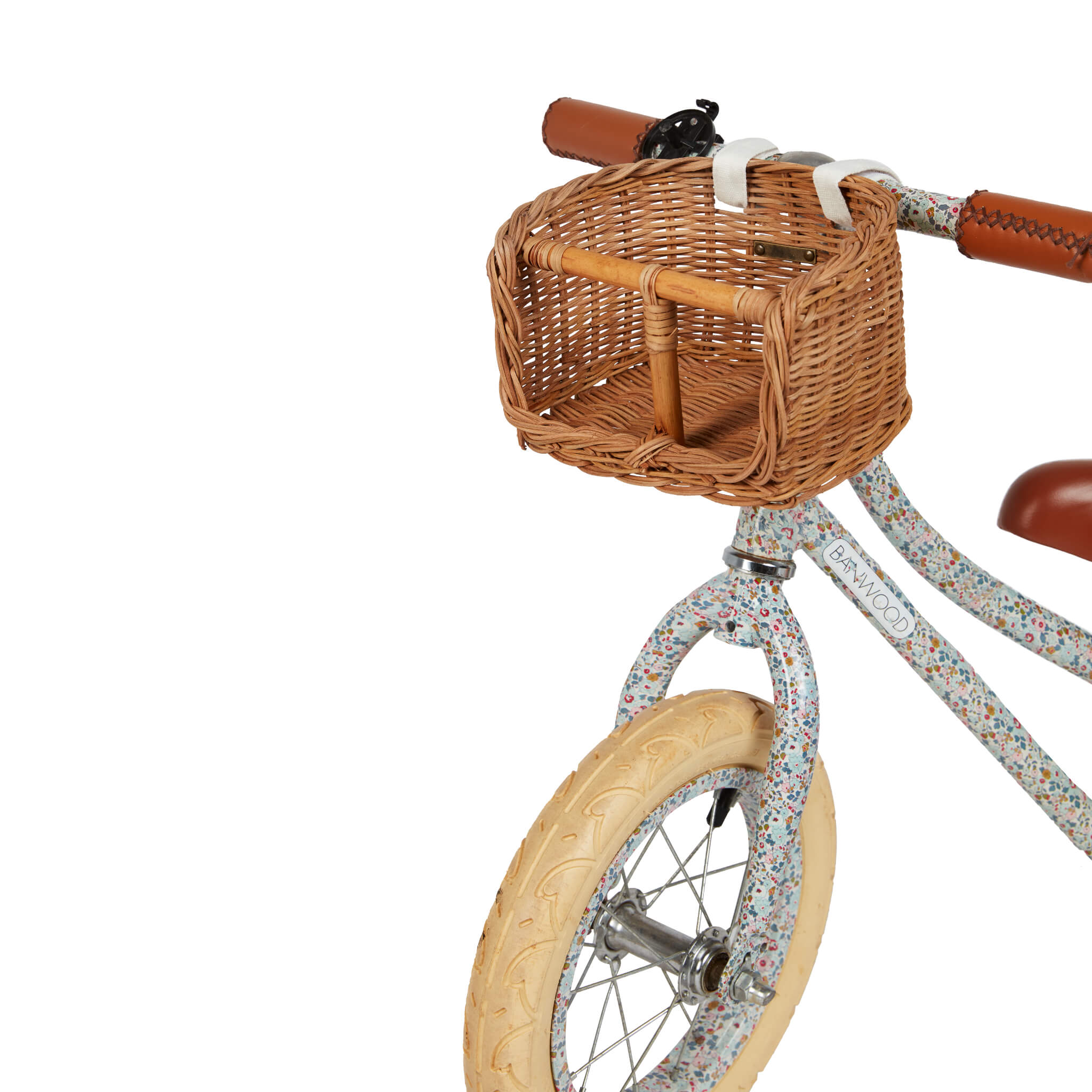 Olli Ella Doll Bring Me Basket in Natural Rattan on bike