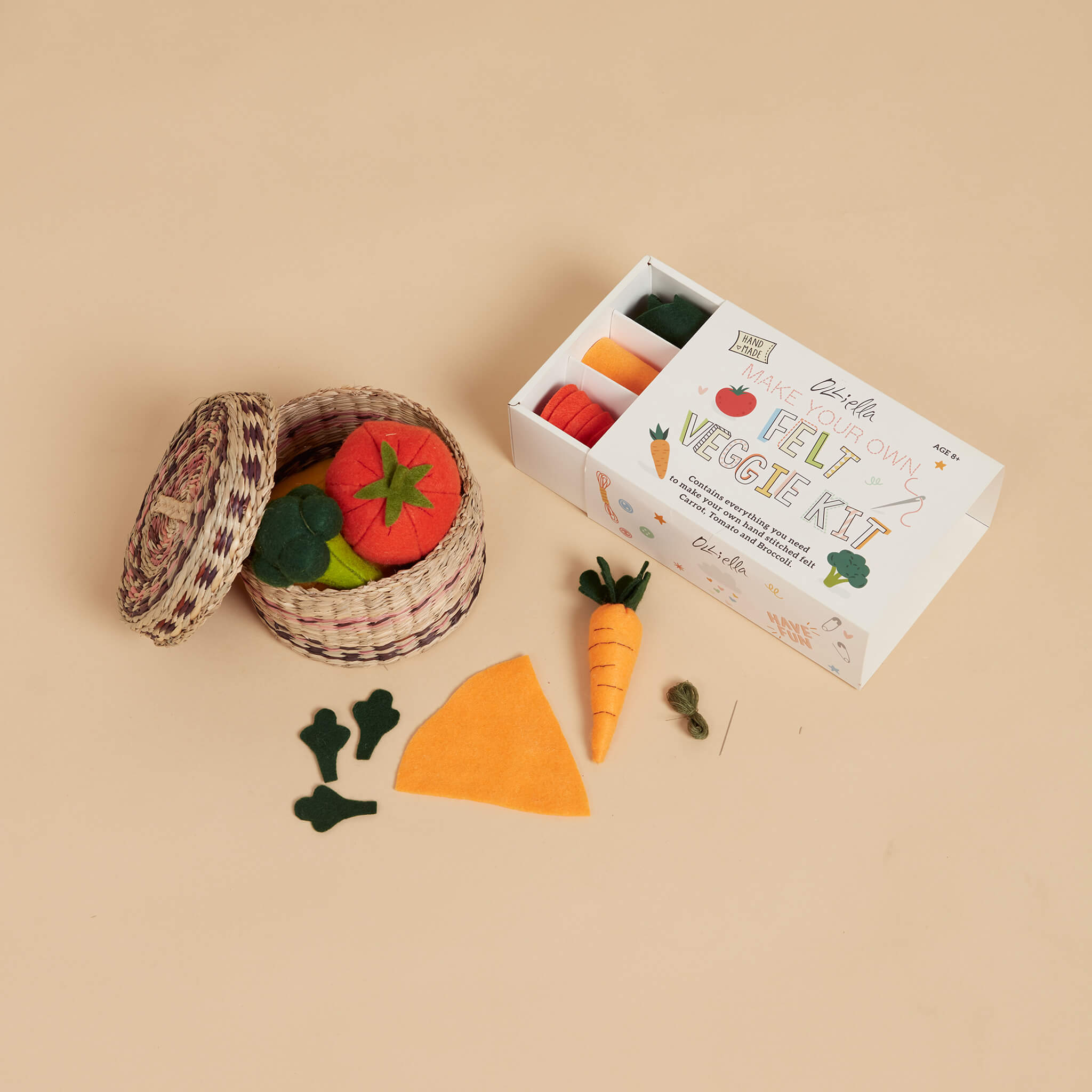 Olli Ella Make your own Felt Set Craft - Veg