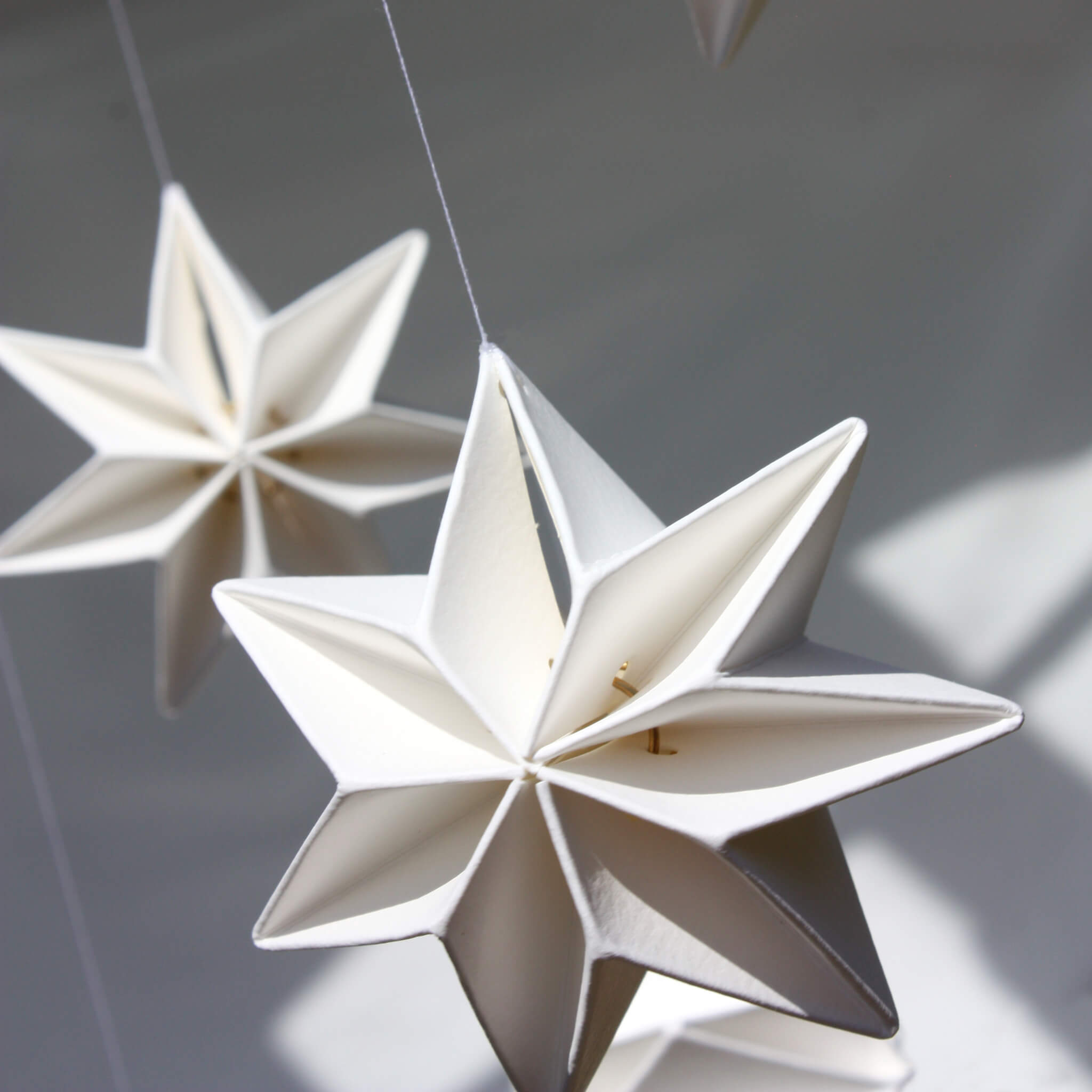 Mouritsen Pleated Star Mobile - White