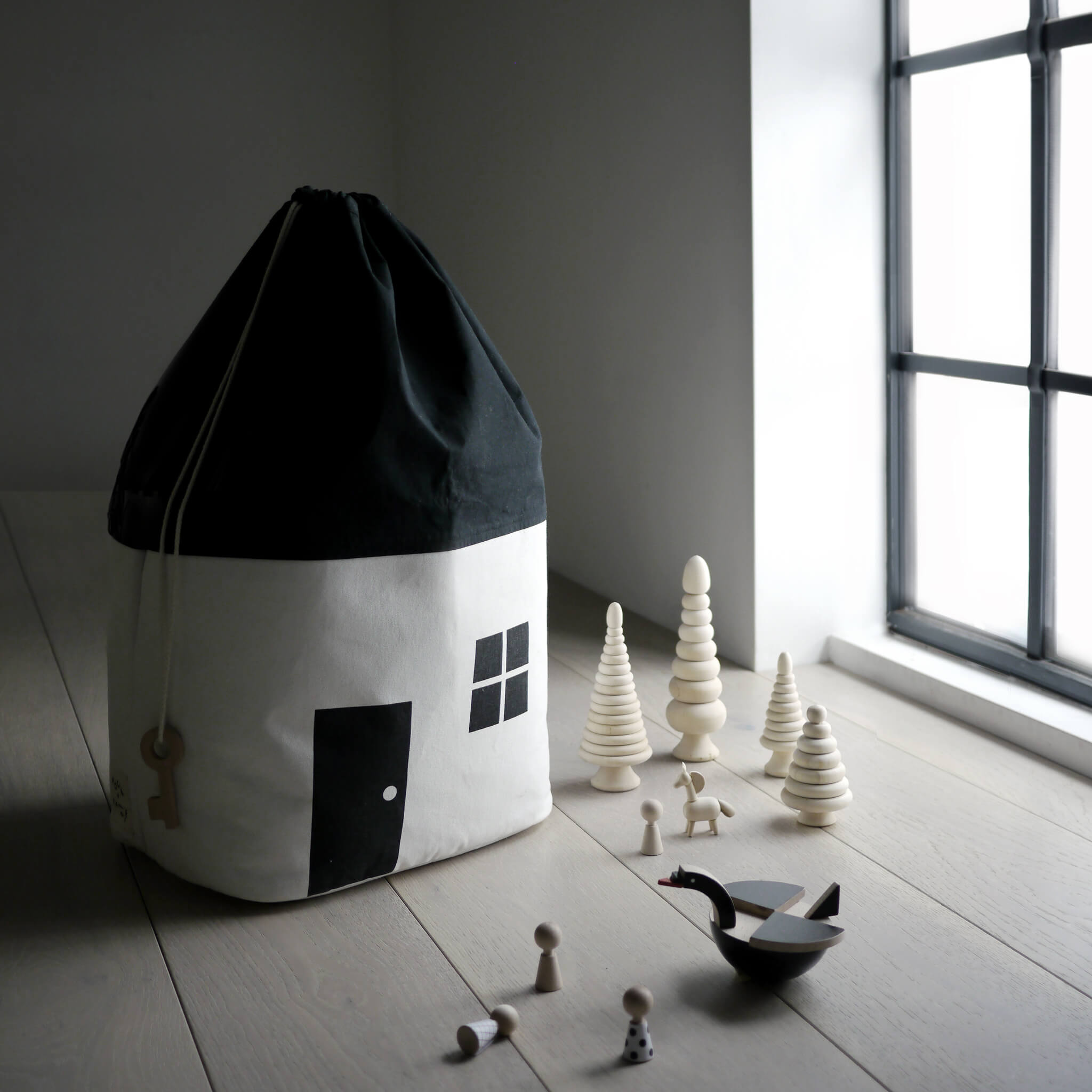 House Storage Bag - Black/White - Large