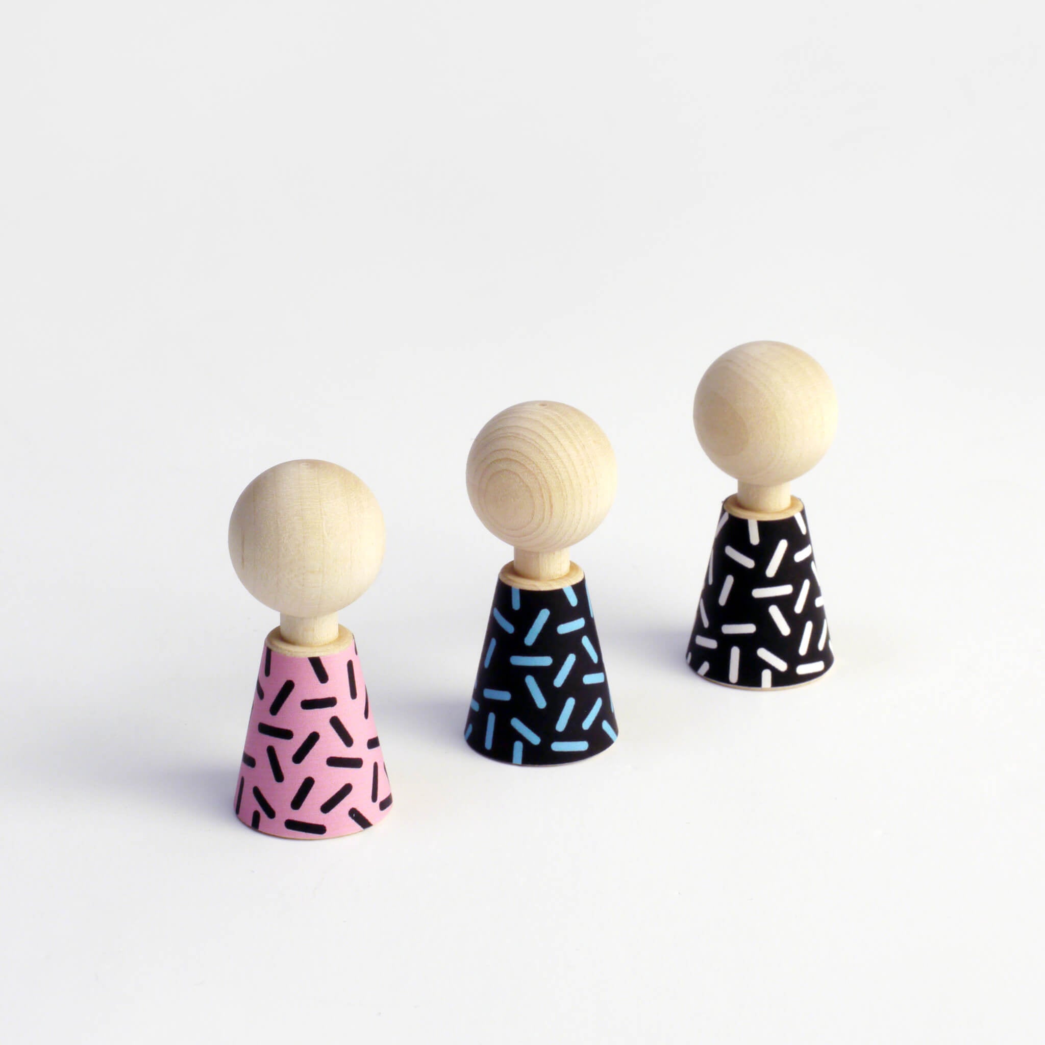 Five Wooden Dress Up Dolls - Modern Pebbles