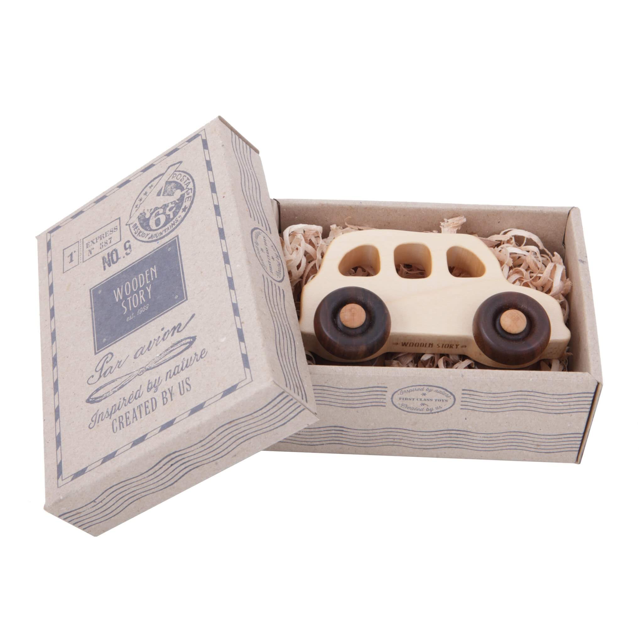 Wooden Story English Taxi Style Wooden Car In Box