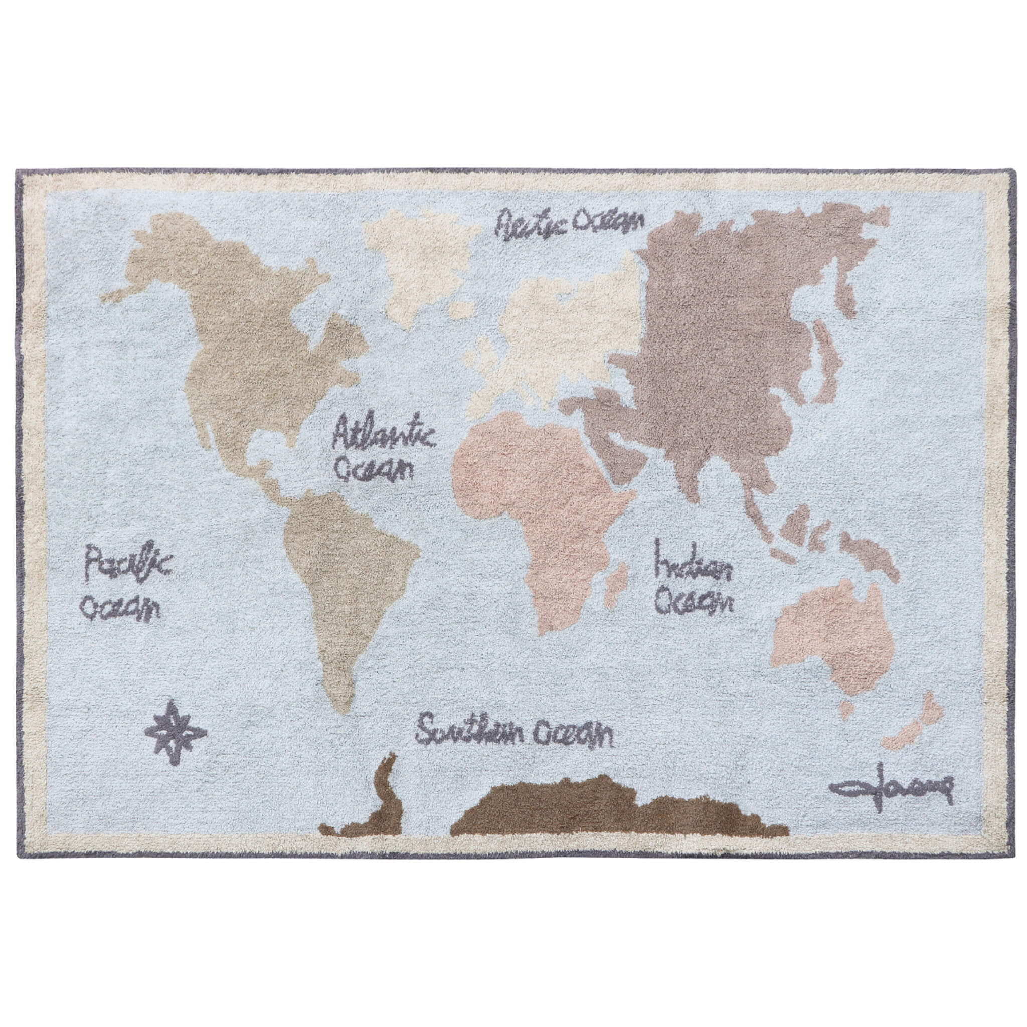 Washable Rug Vintage Map