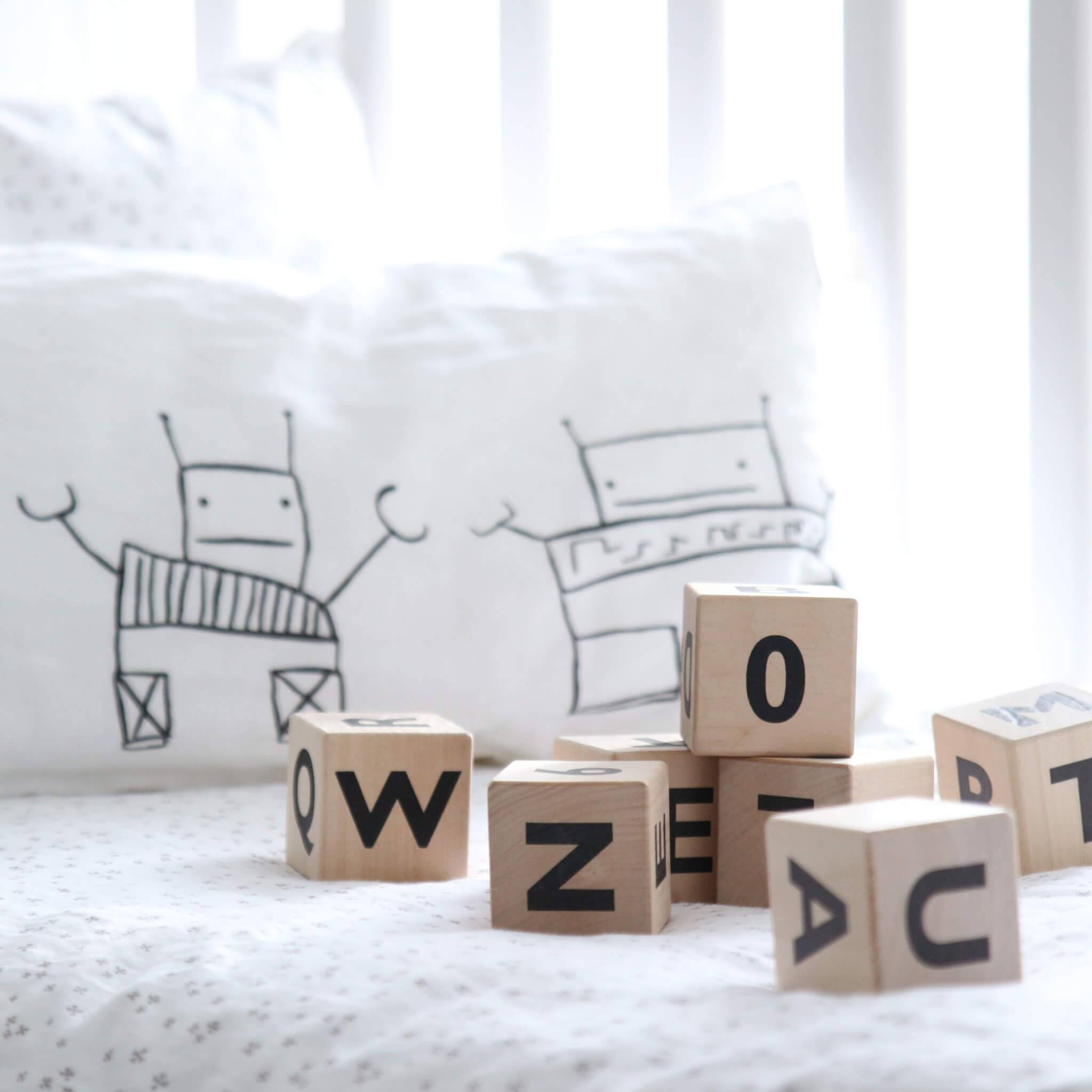 Wooden Alphabet Blocks - Black
