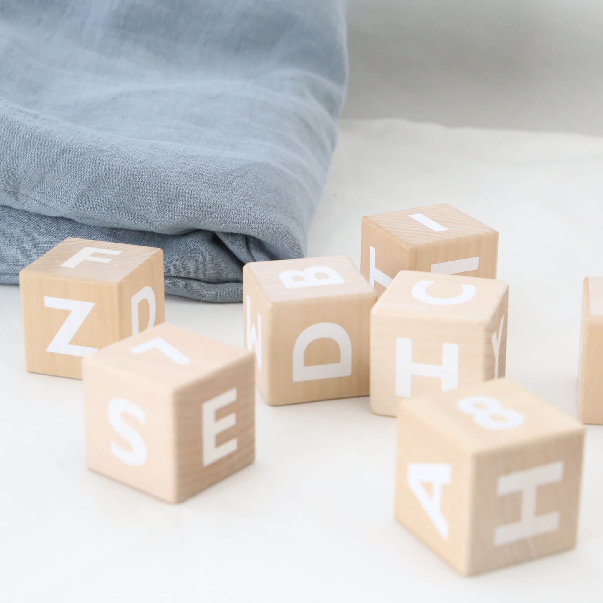 Wooden Alphabet Blocks - White