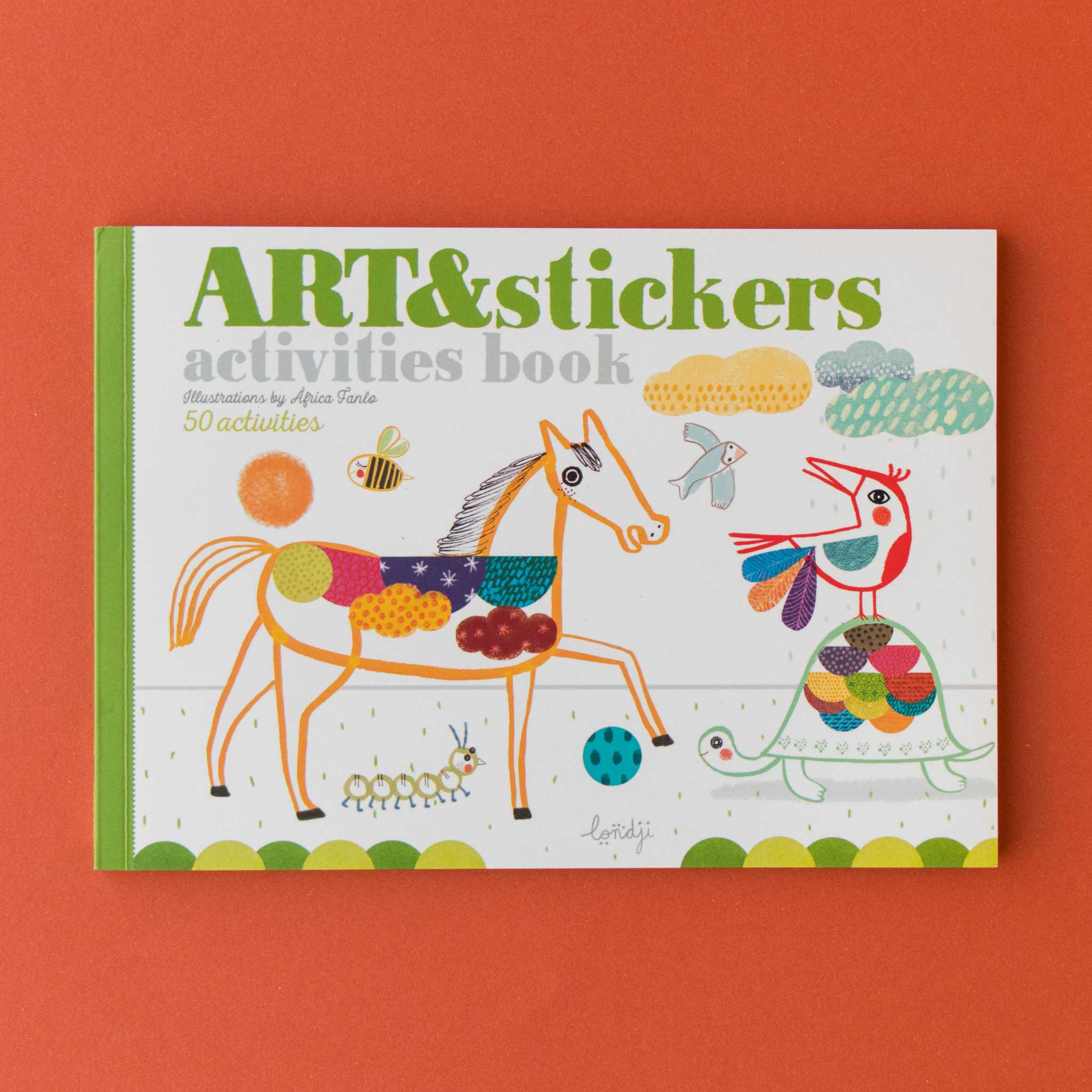 Londji Art & Stickers Activity Book Front Cover on Orange Background