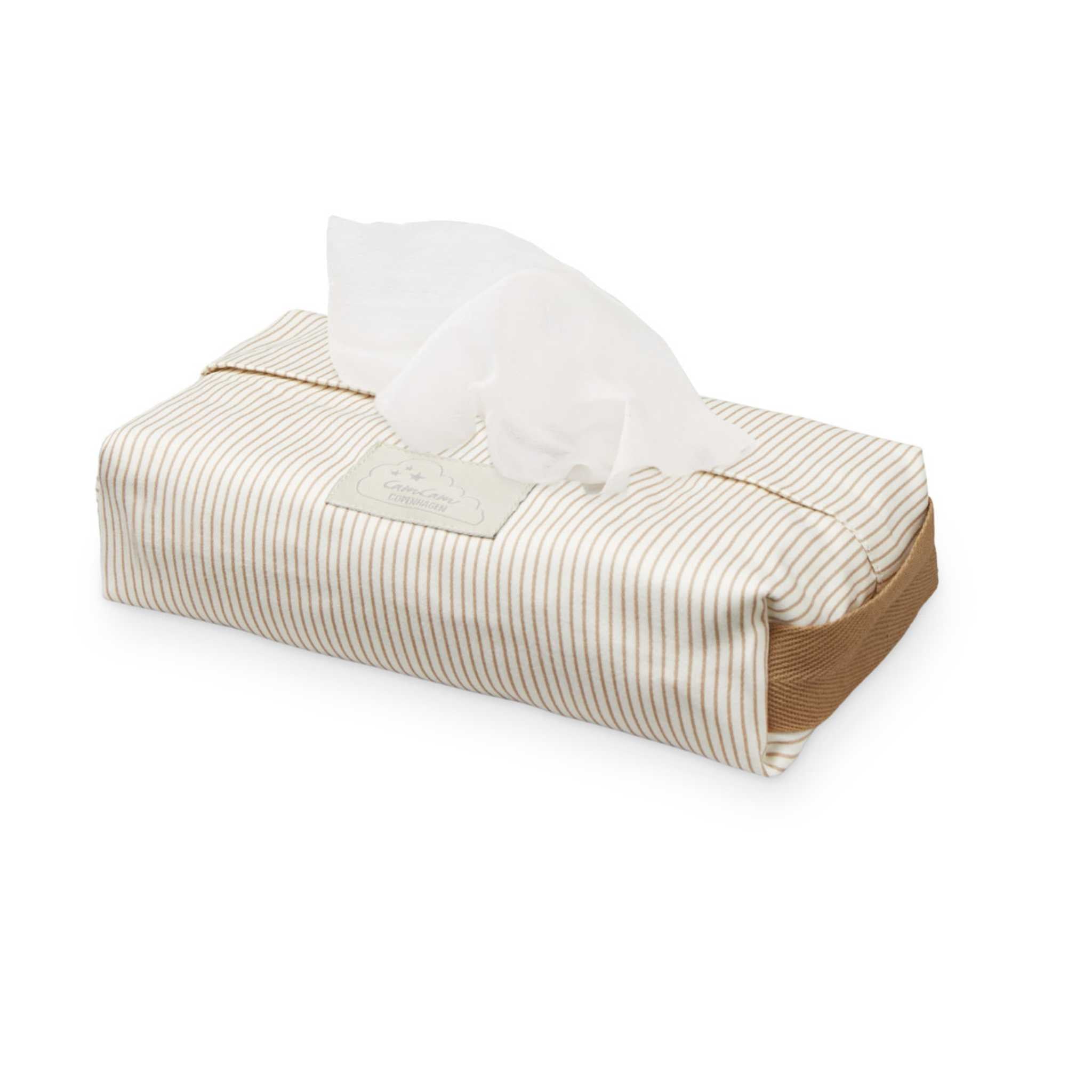 Cam Cam Wet Wipe Cover in Camel Stripes - Main Image