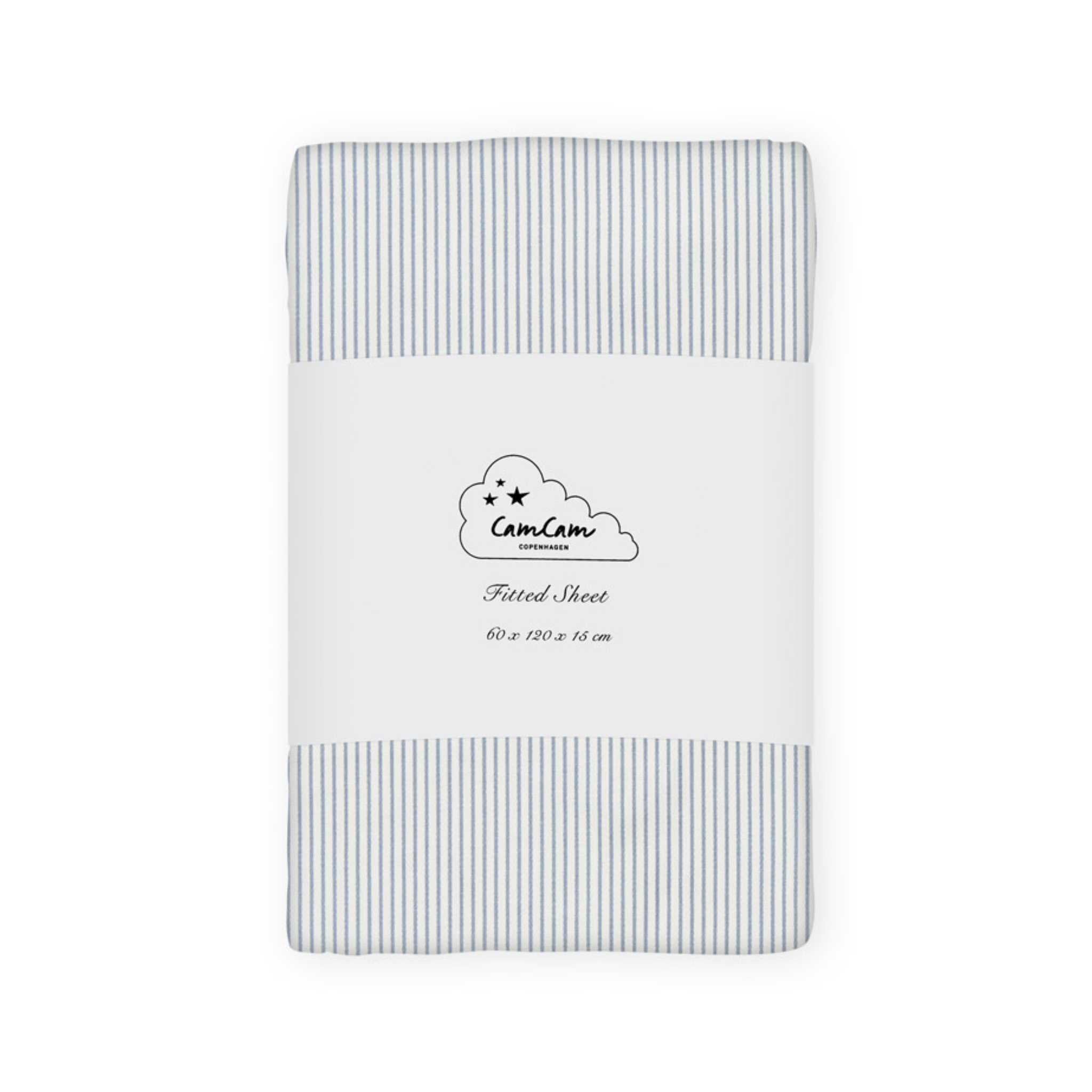 Cam Cam Fitted Sheet - Classic Blue Stripe 