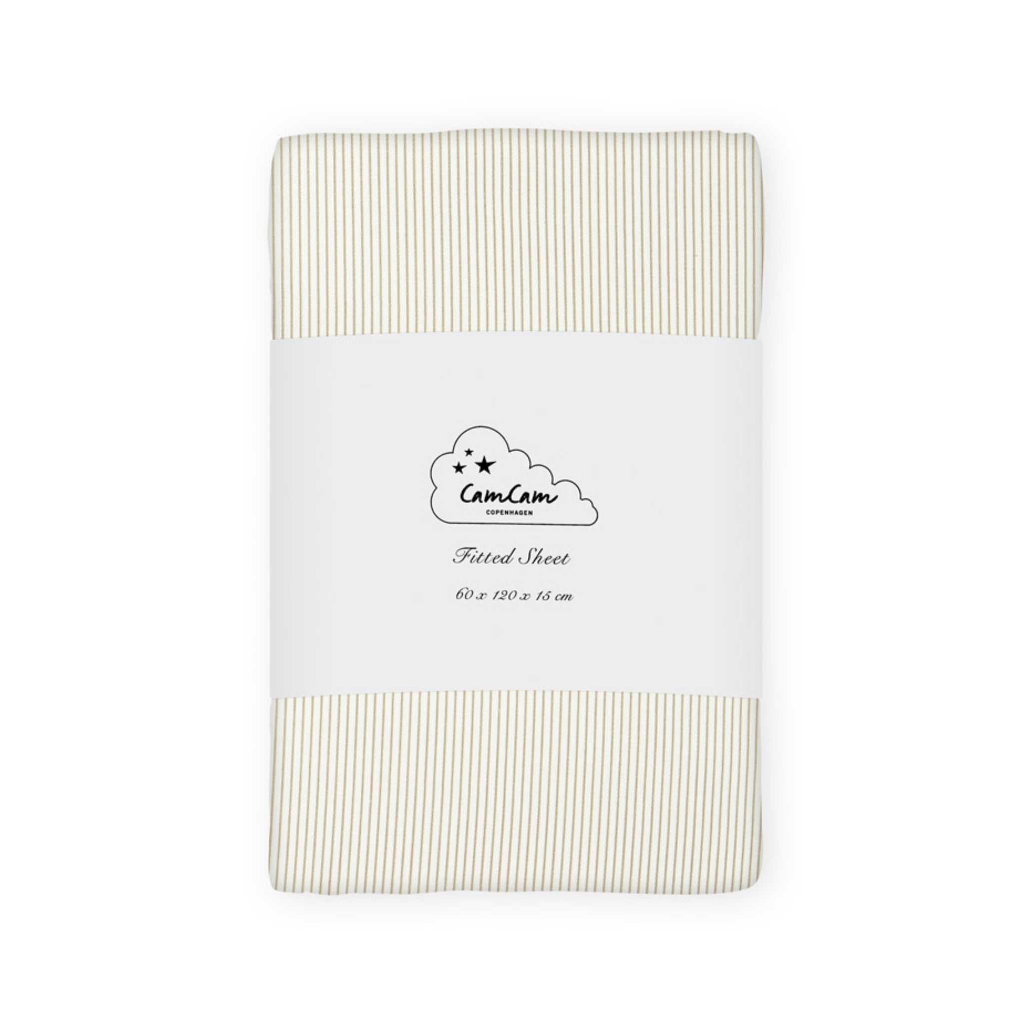 Fitted Cot Sheet - Classic Camel Stripe