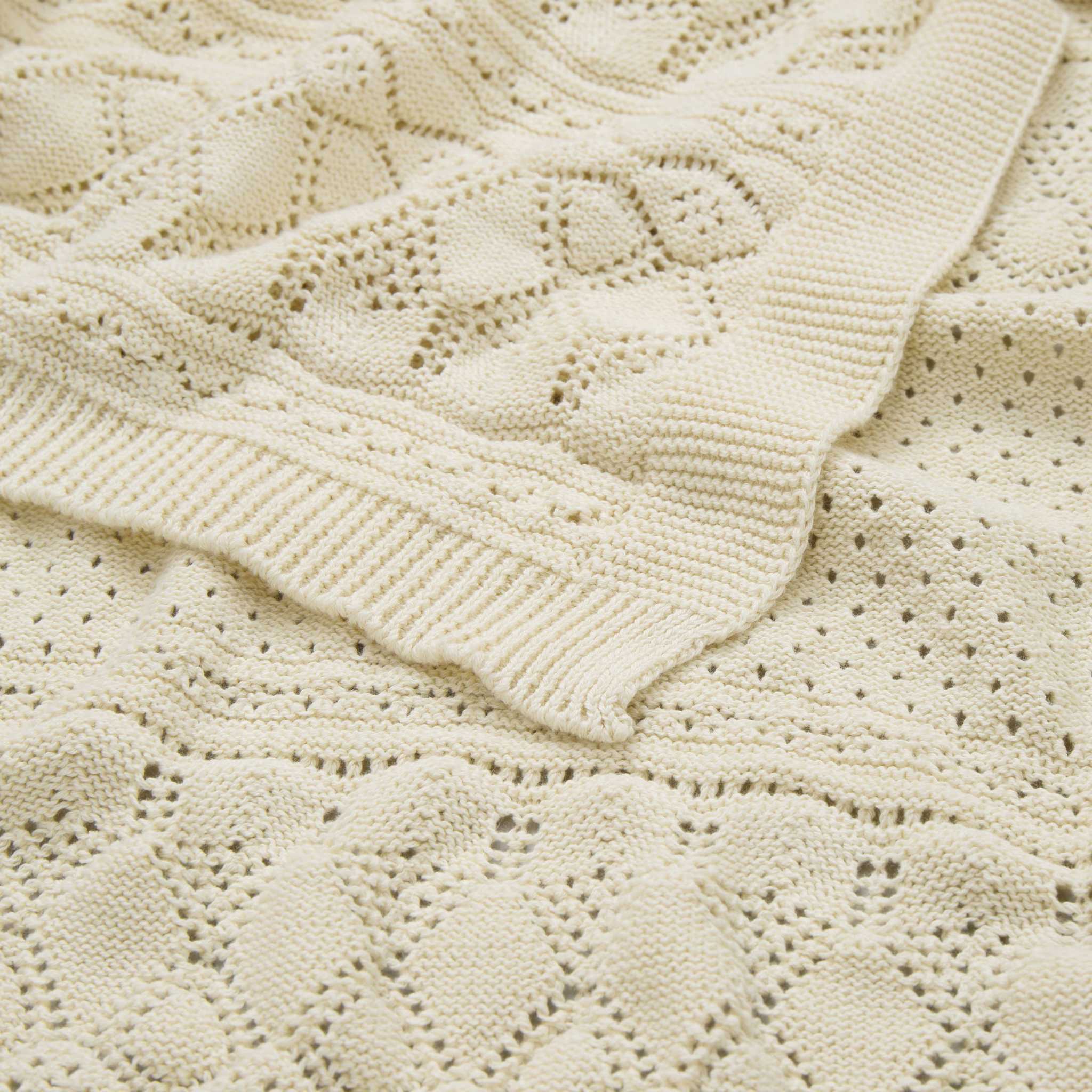 Cam Cam Pointelle Blanket - Off White - Detail