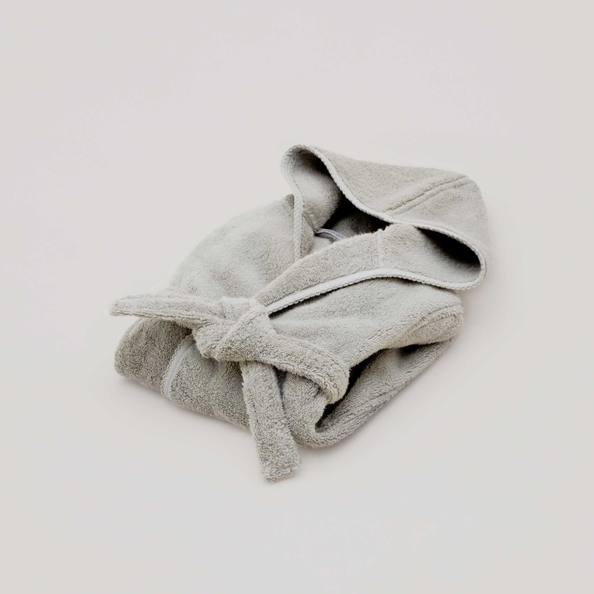 Garbo & Friends Bathrobe - Thyme - Folded On Grey Background