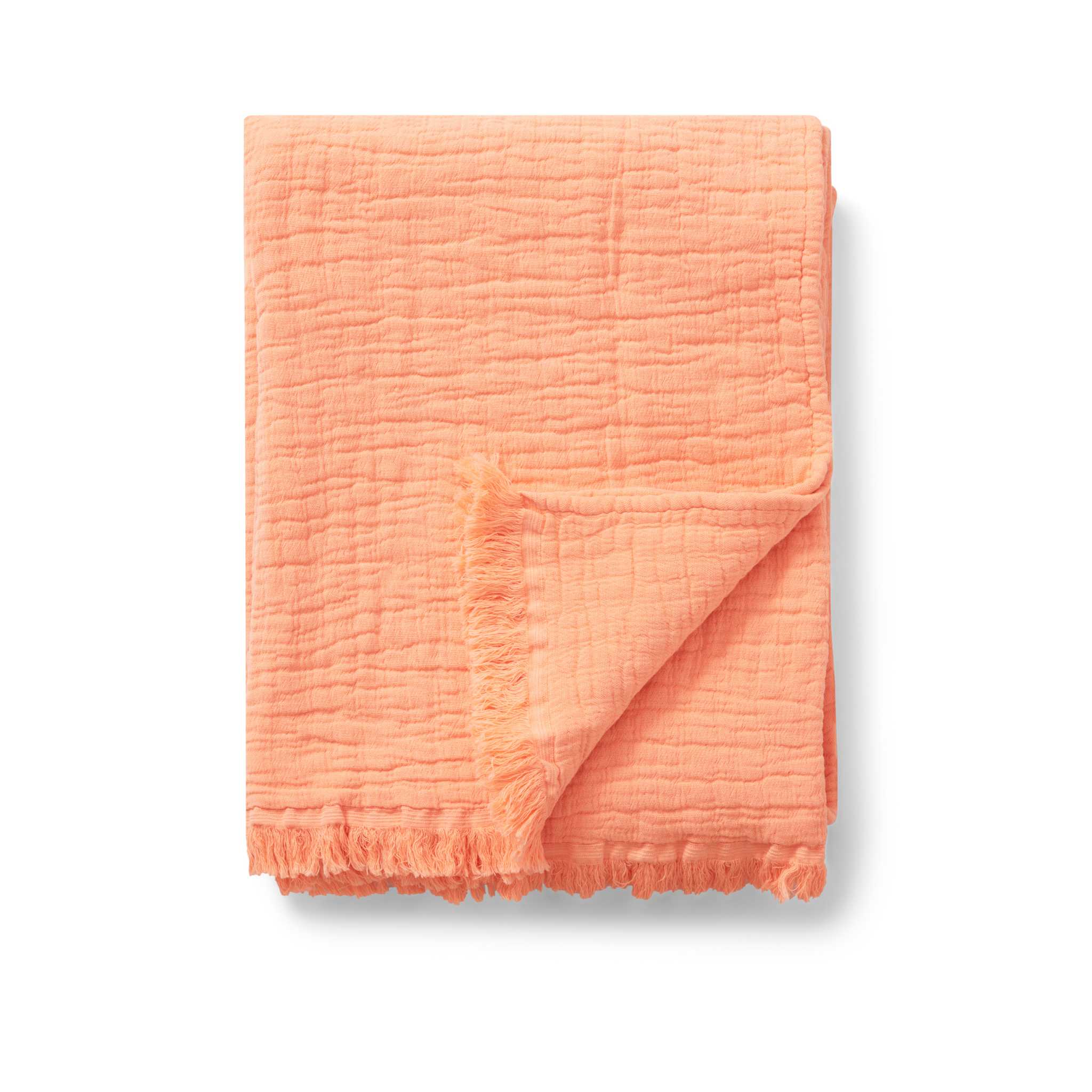 Garbo-And-Friends-Mellow-Cotton-Blanket-Coral-Edge-Folded-Over