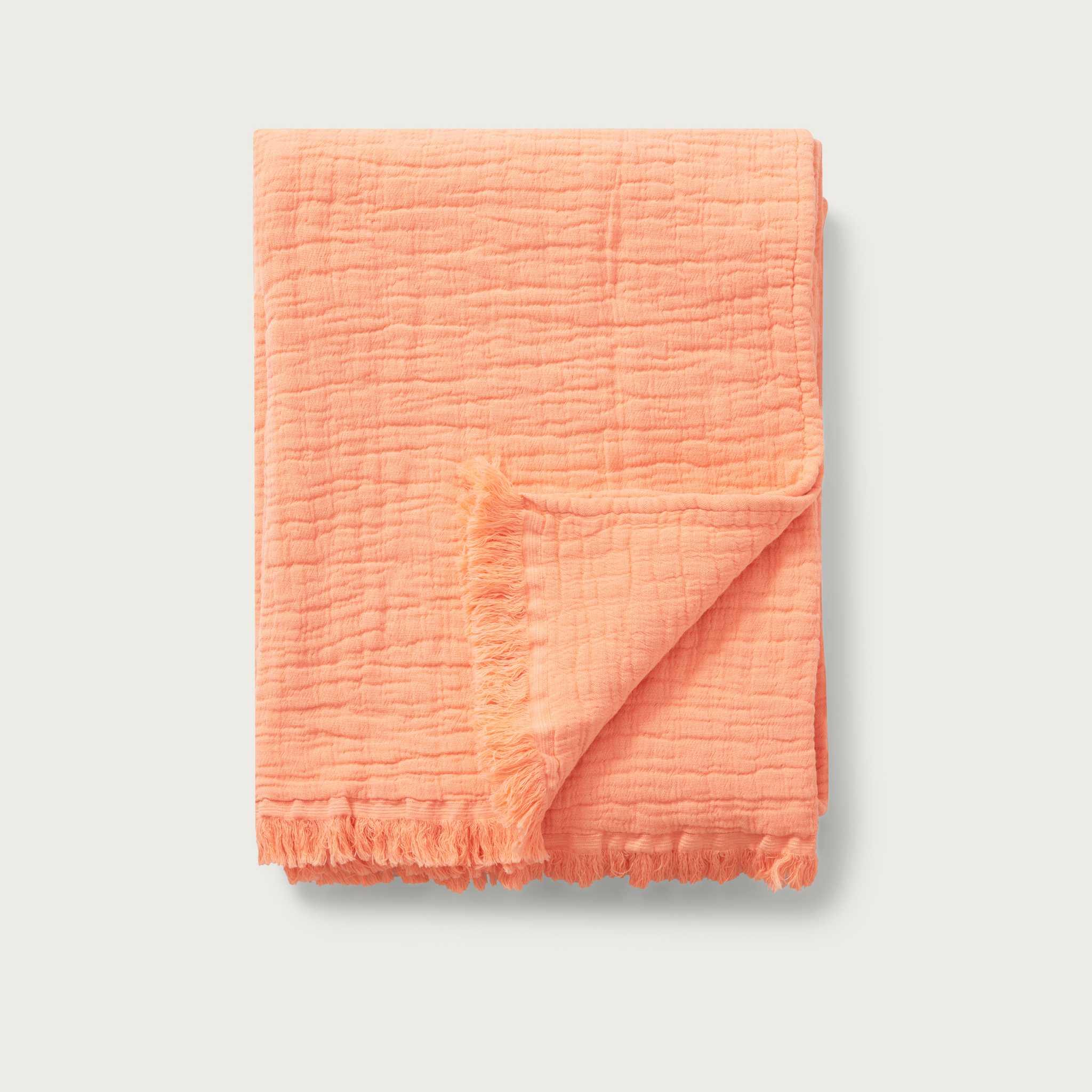 Garbo-And-Friends-Cotton-Blanket-Coral-On-Grey-Background