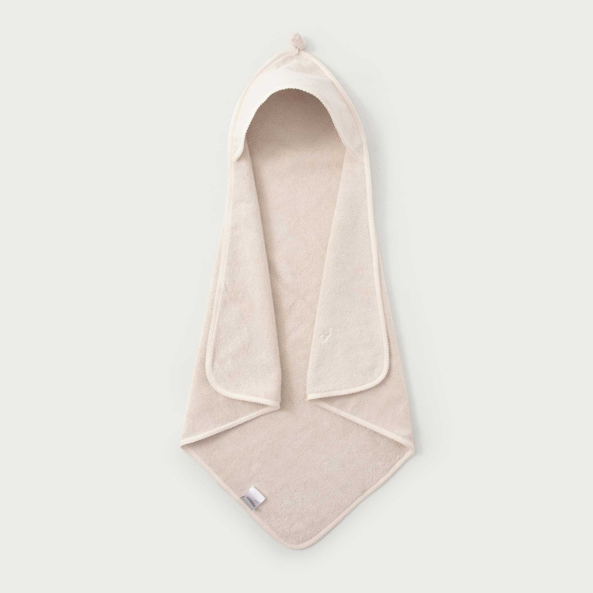 Garbo & Friends Hooded Towel - Sand - On Grey Background