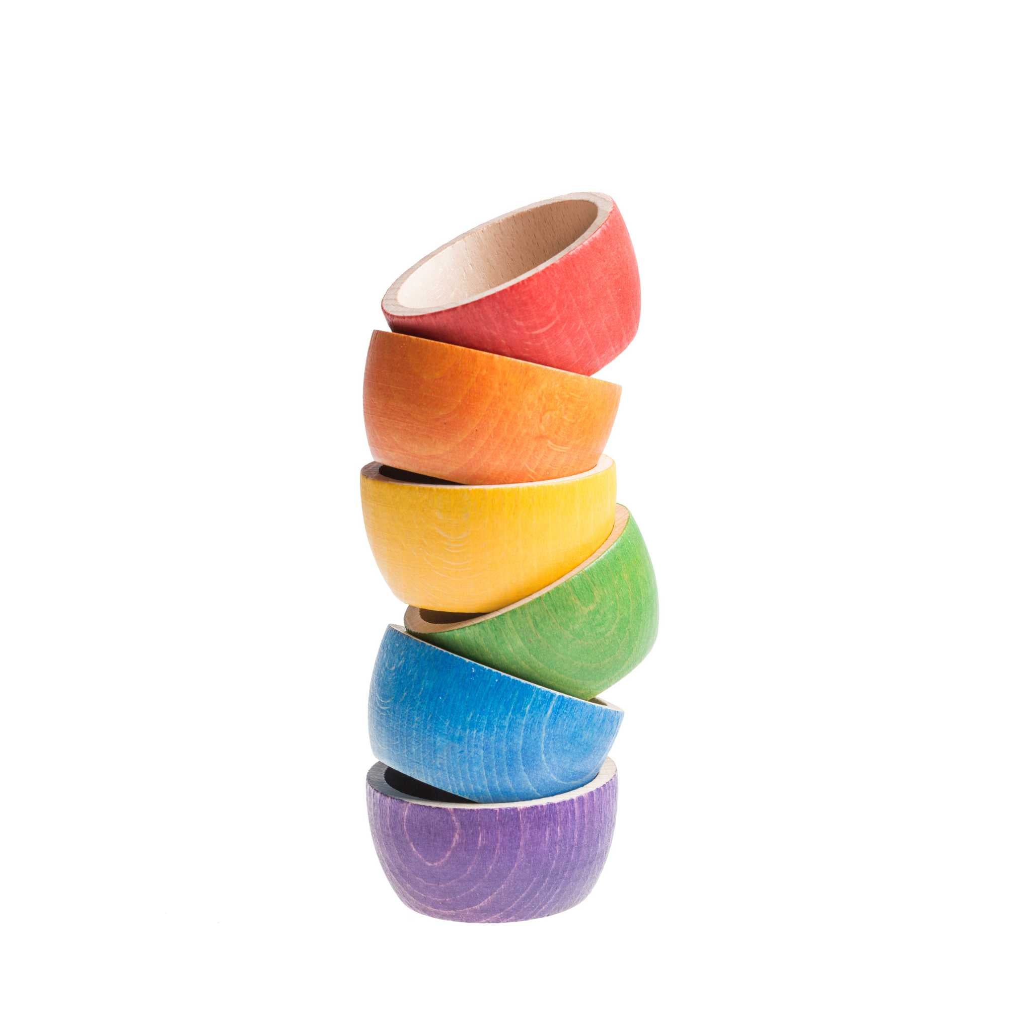 Grapat Sorting Bowls - 6 Rainbow Colours Stacked Up