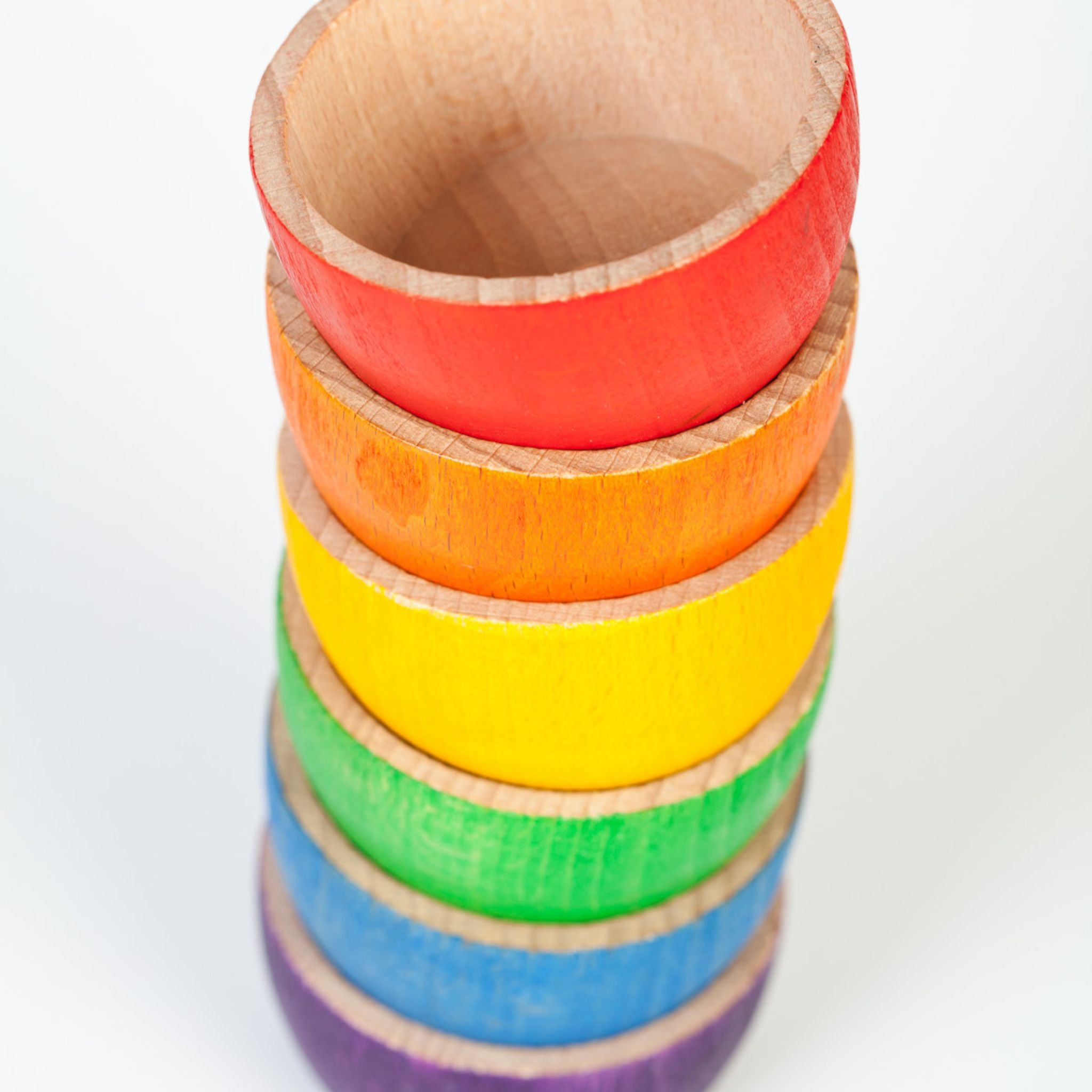 Grapat Wooden Bowls and Acorns Set Bowls Up Close