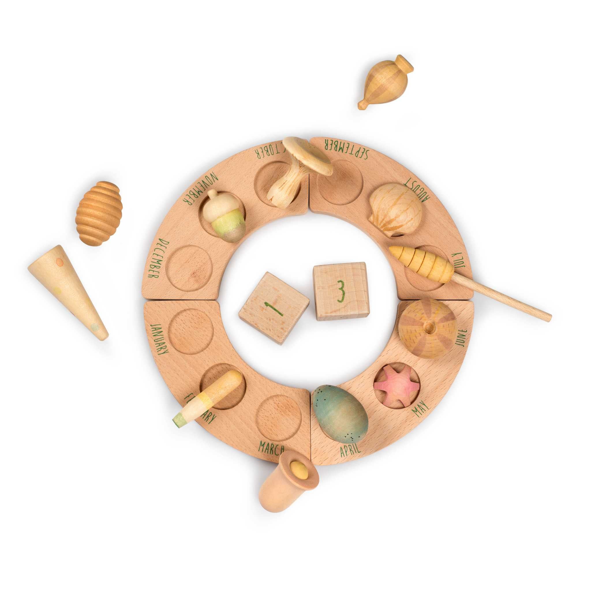 Grapat Wonders Set-12 Wooden Botanical Wonders With Calendar