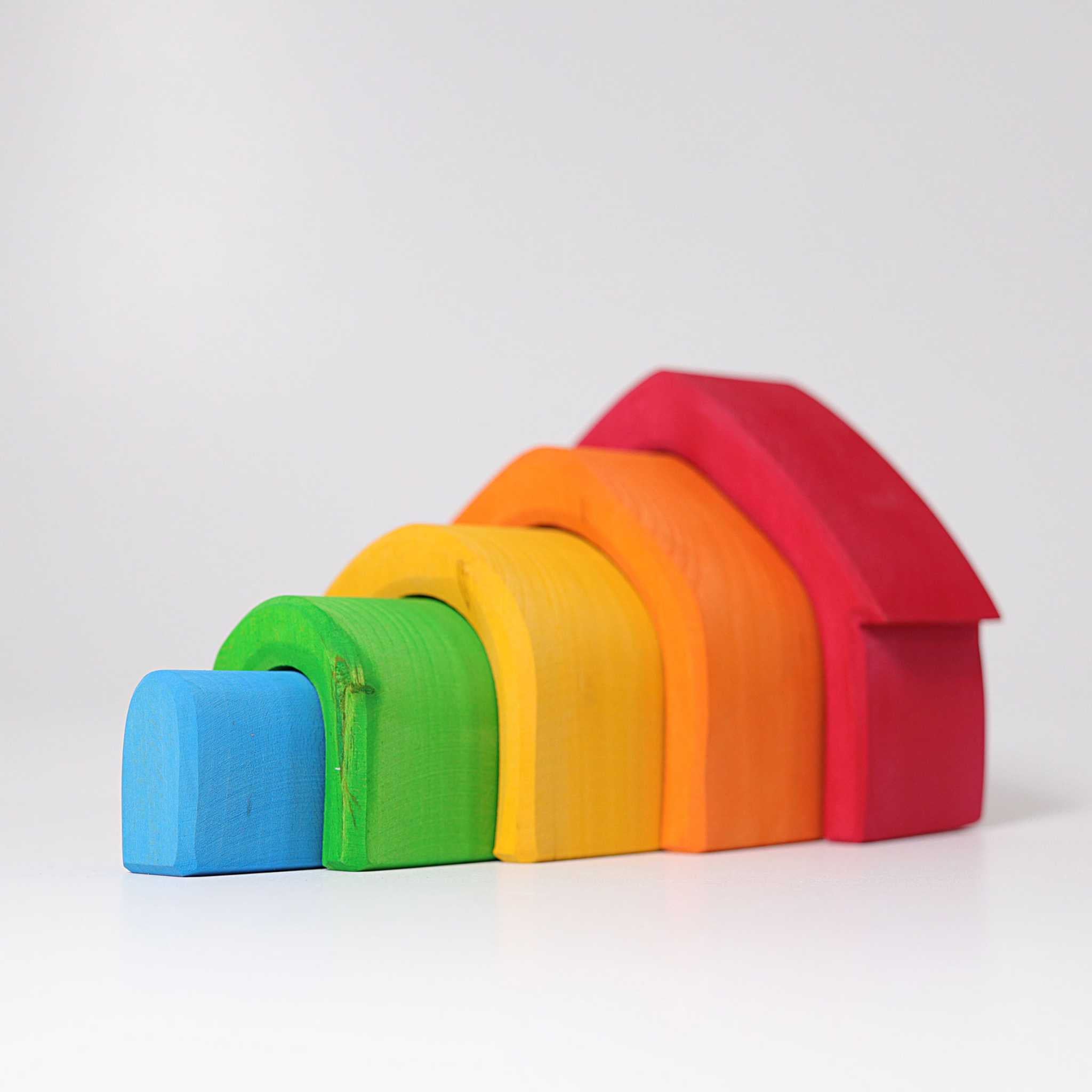 Grimm's Colourful Stacking House Showing All Pieces